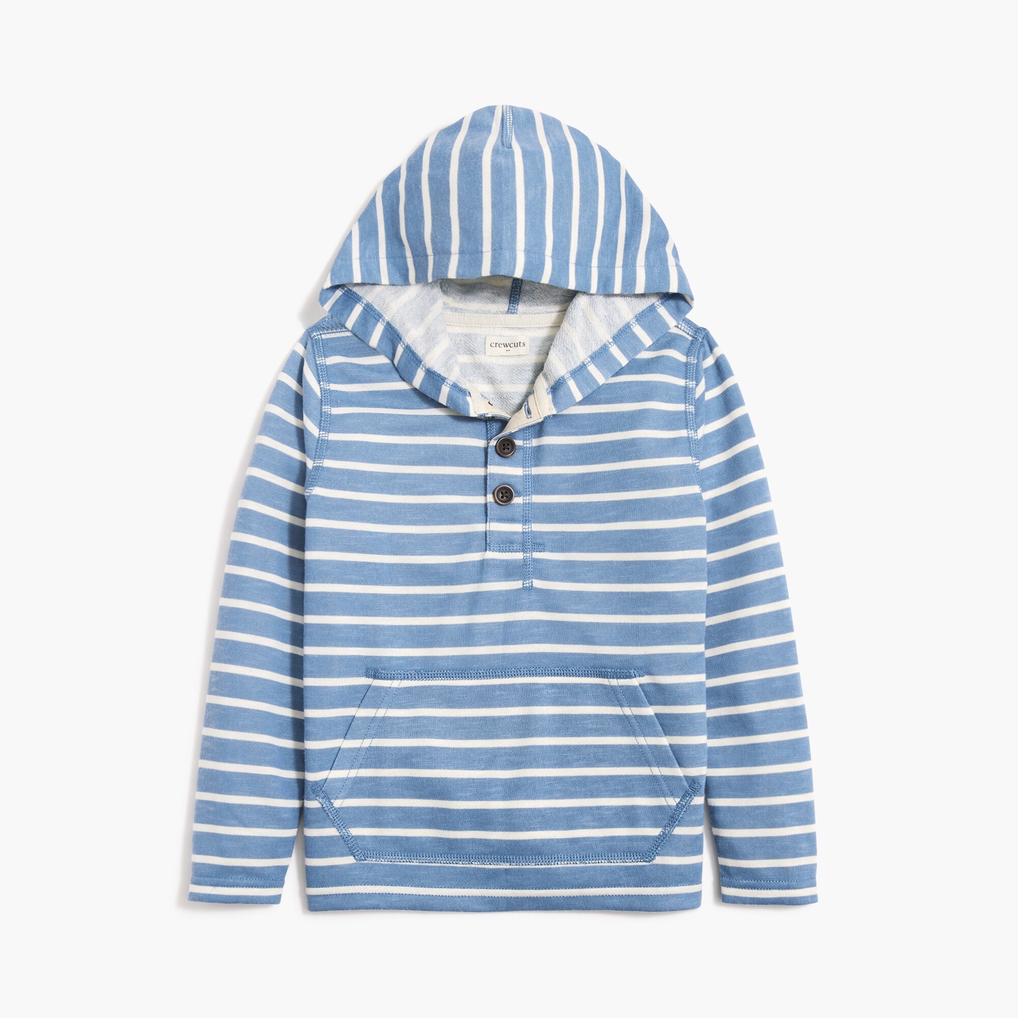 Boys' striped henley hoodie