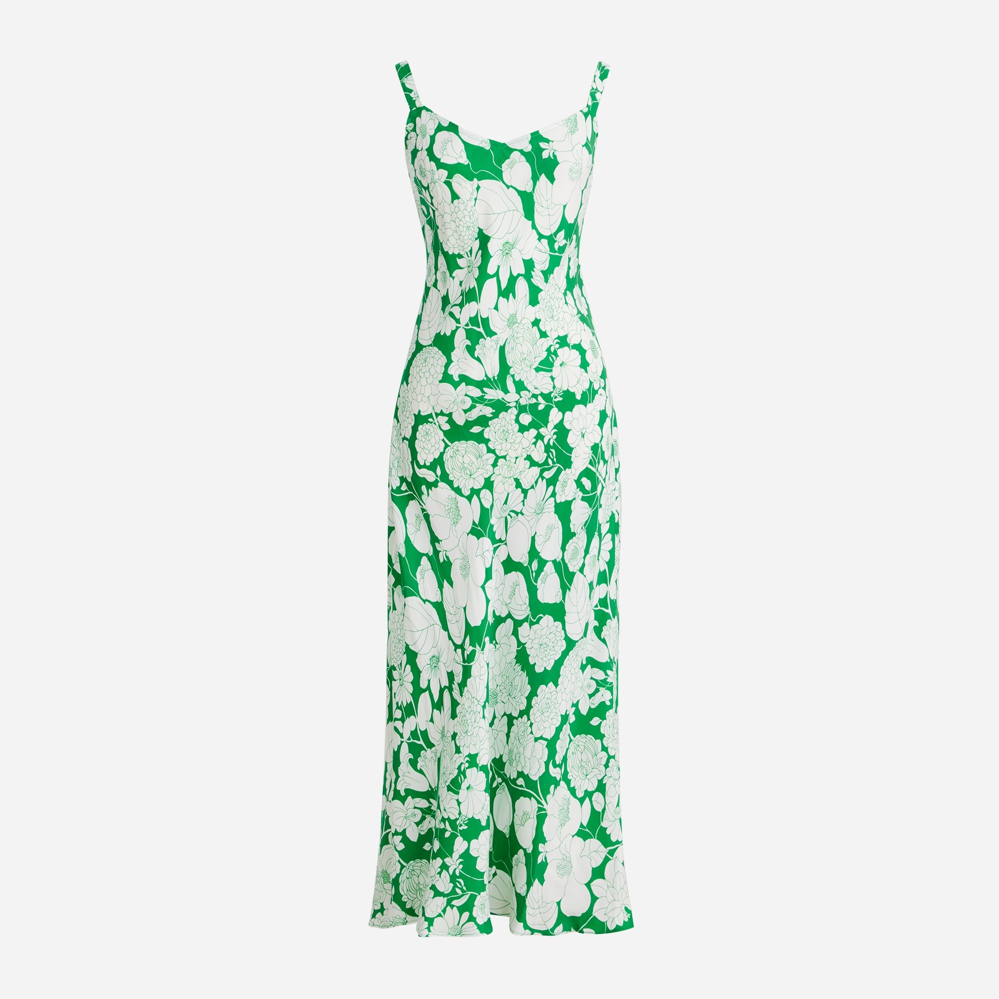 Gwyneth V-neck Cupro-blend Slip Dress In Kelly Floral For Women | J.Crew