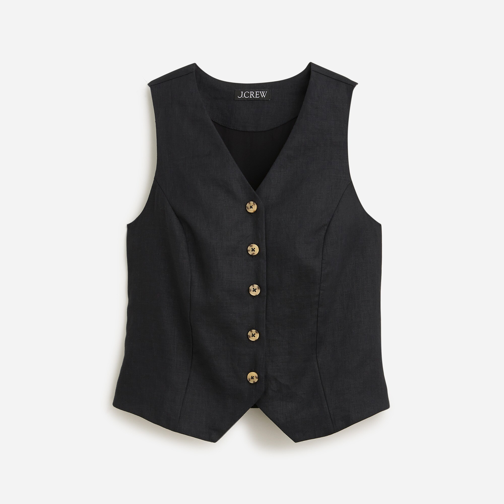 Slim-fit vest in linen