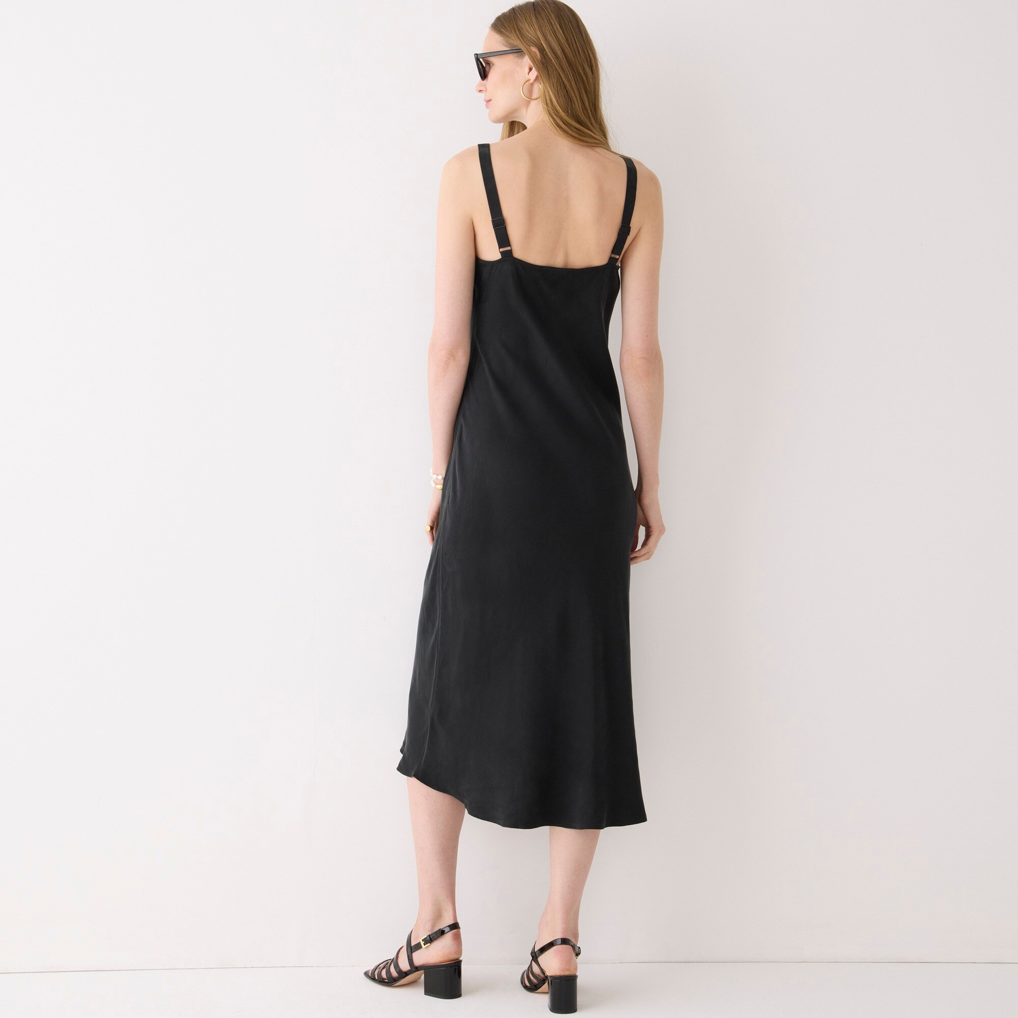 Gwyneth V-neck slip dress in cupro blend