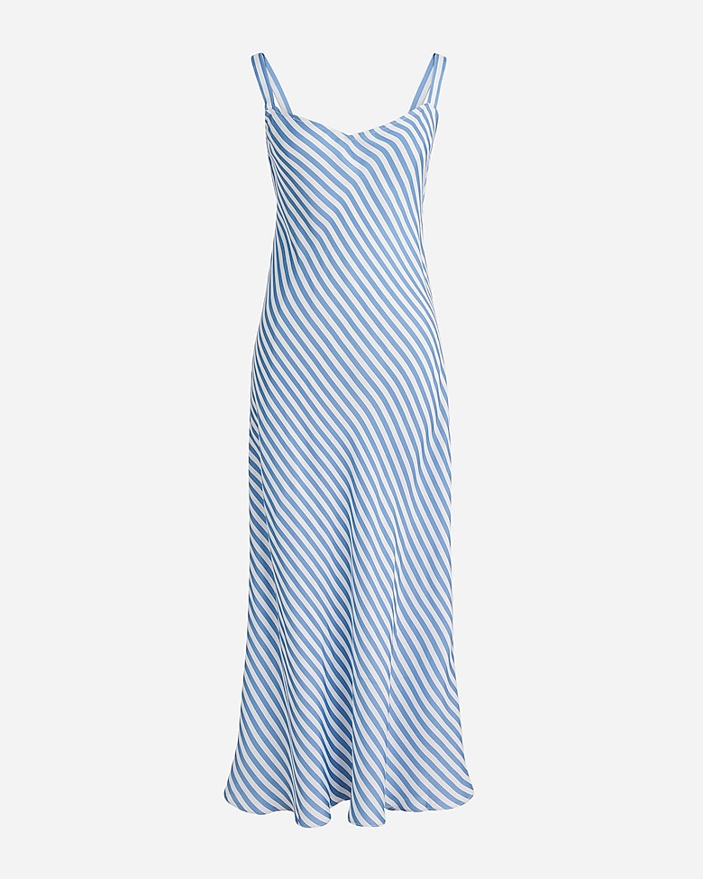 J.Crew: Gwyneth V-neck Cupro-blend Slip Dress In Stripe For Women