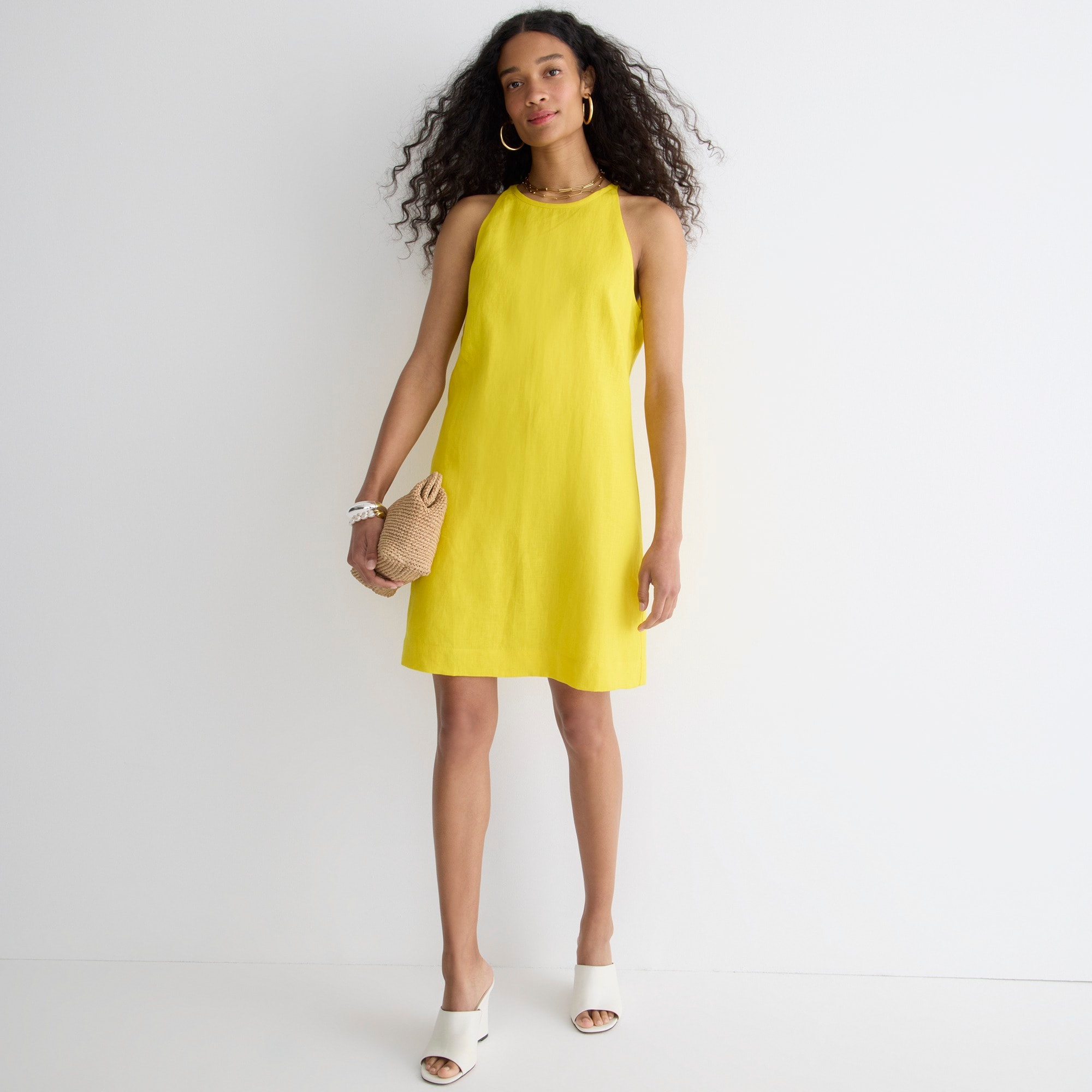 J.Crew Maxine Highneck Shift Dress In Linen For Women