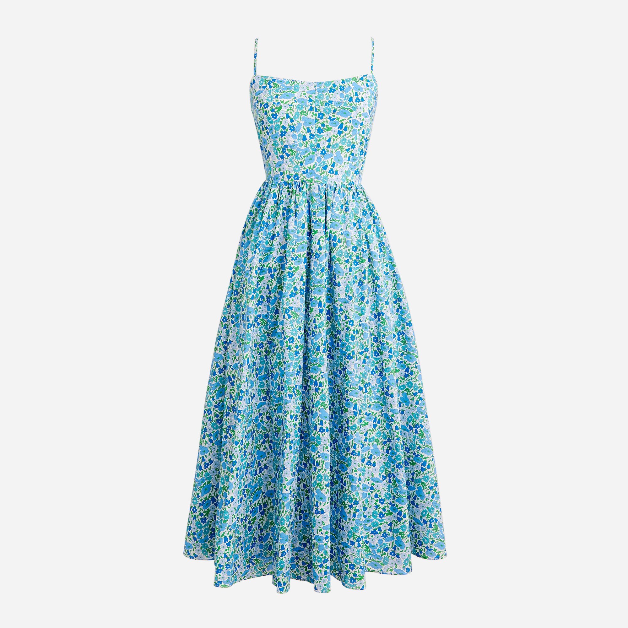 cami dress midi Lake Como Fitted Bodice Cami Strap Midi Dress Navy