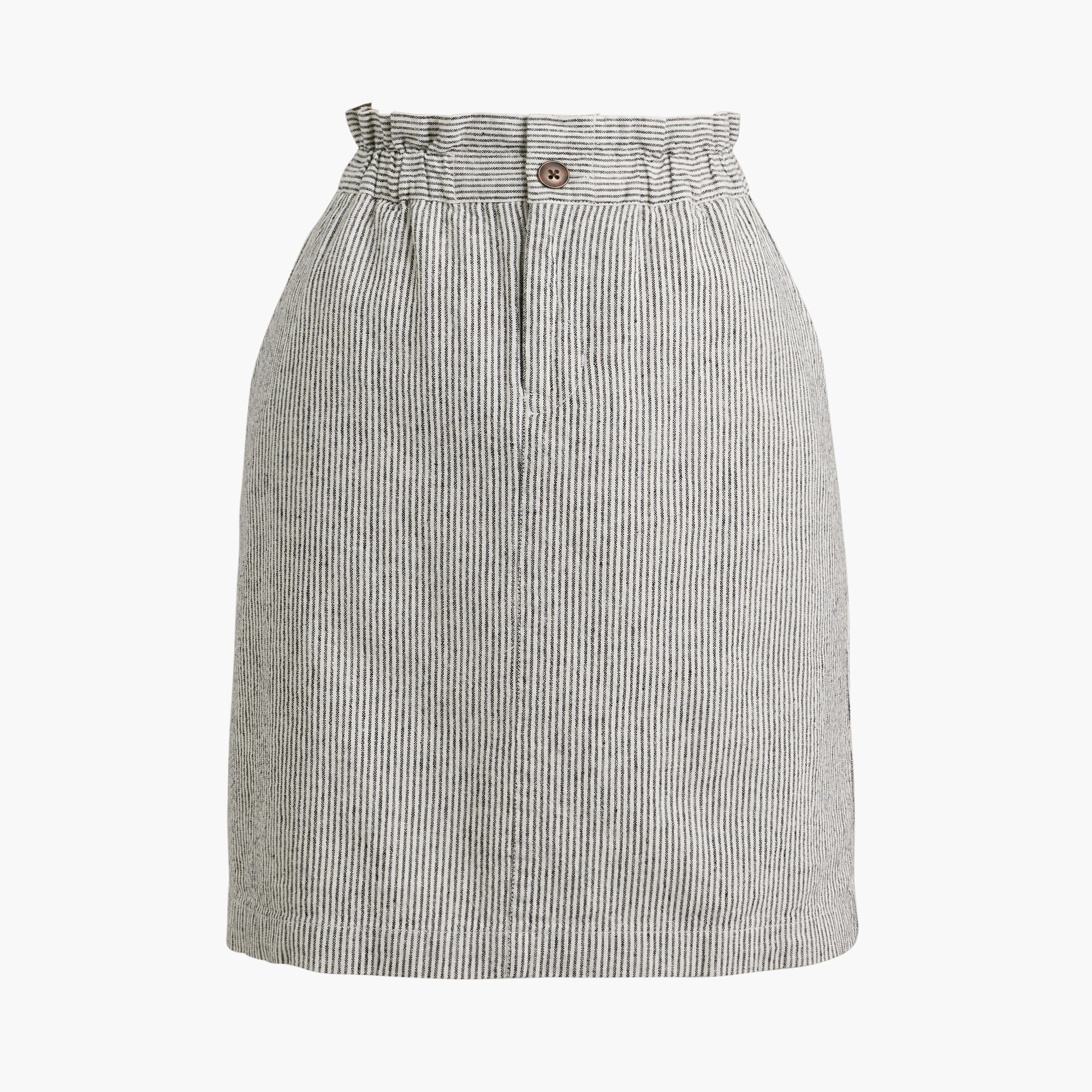 striped linen-blend paper-bag mini skirt for women
