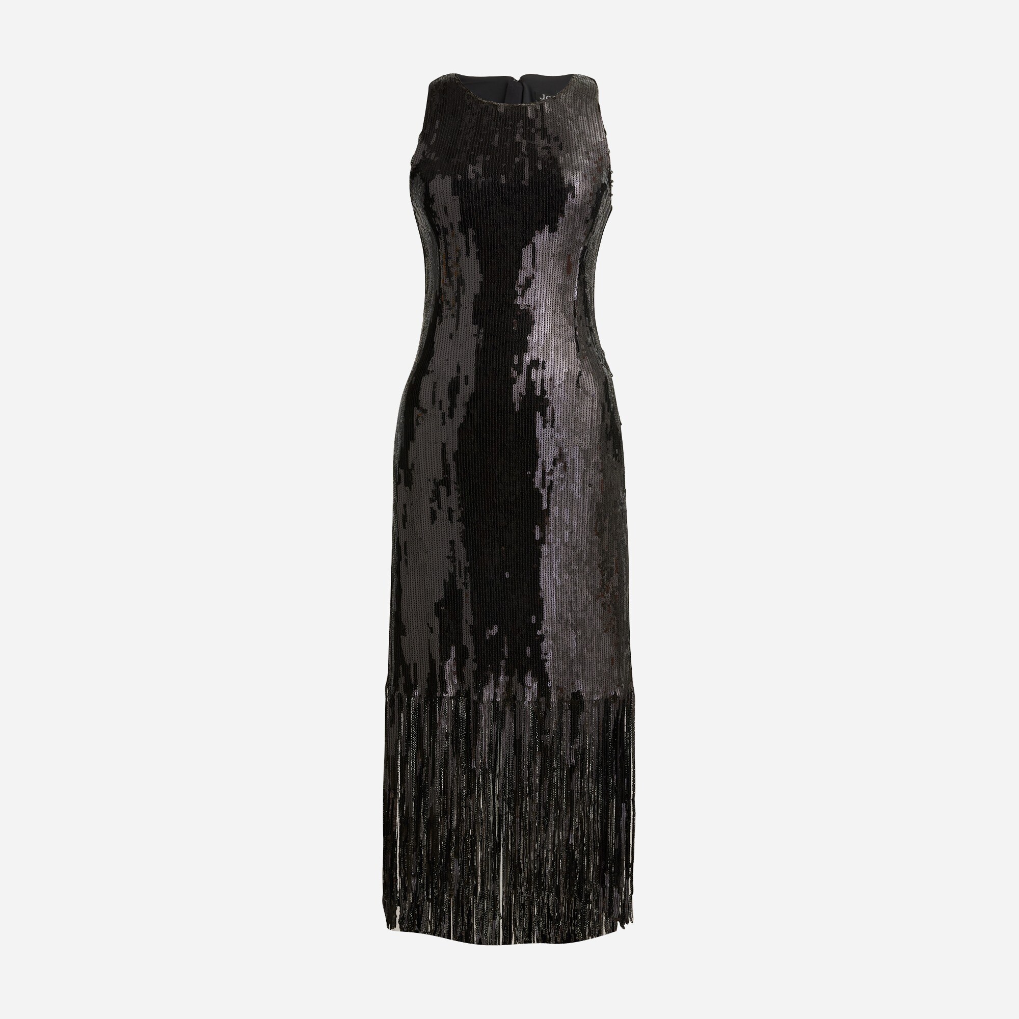 Vestido Volantes Mujer Vestido Con Flecos Plateado