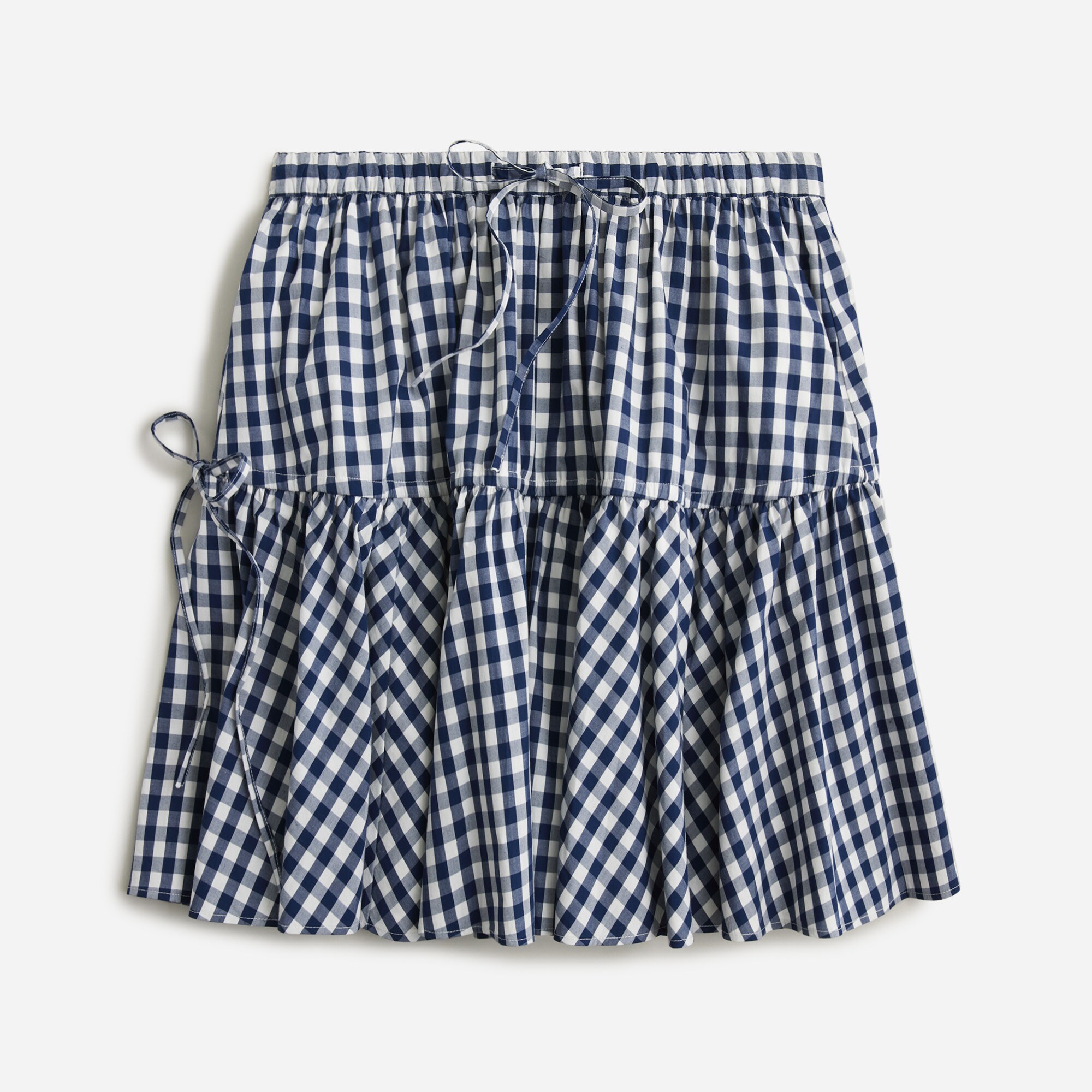 J.Crew Tiered Mini Skirt In Navy Gingham For Women