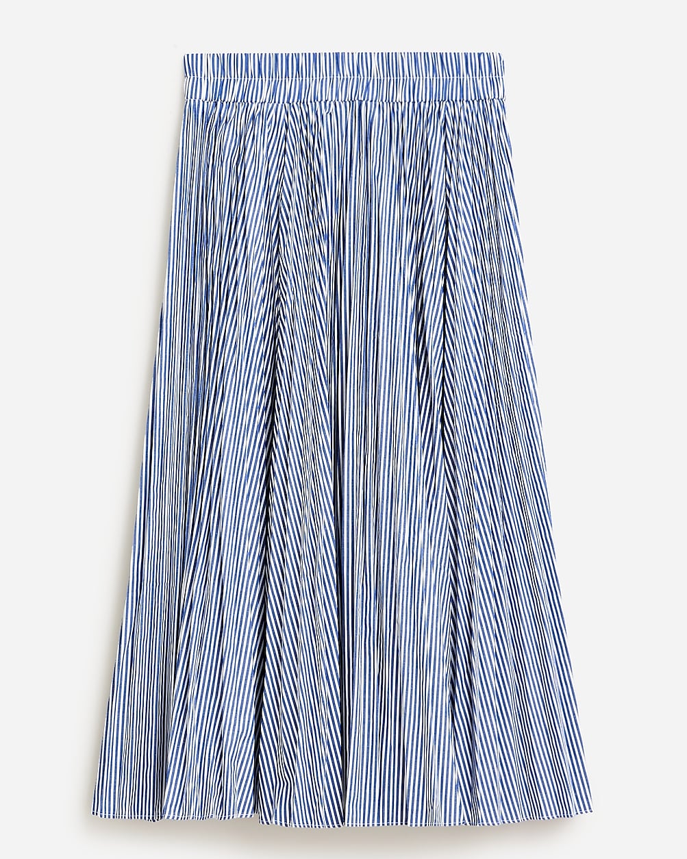 J.Crew: Pleated Midi Skirt In Striped Cotton Blend For Women