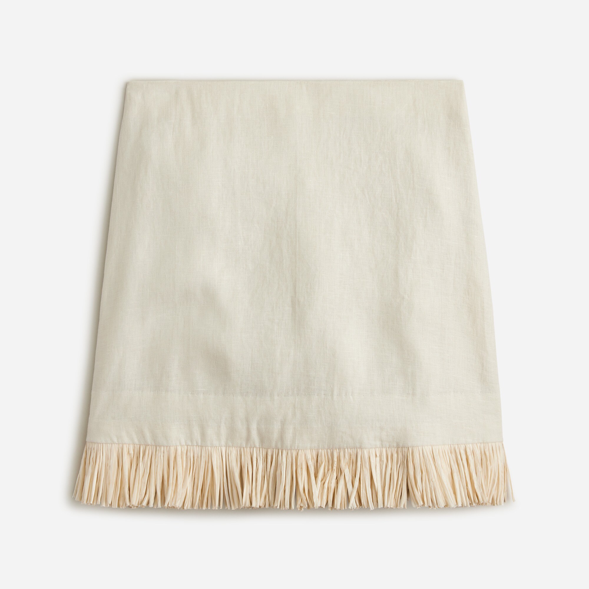 Collection fringe trim linen mini skirt