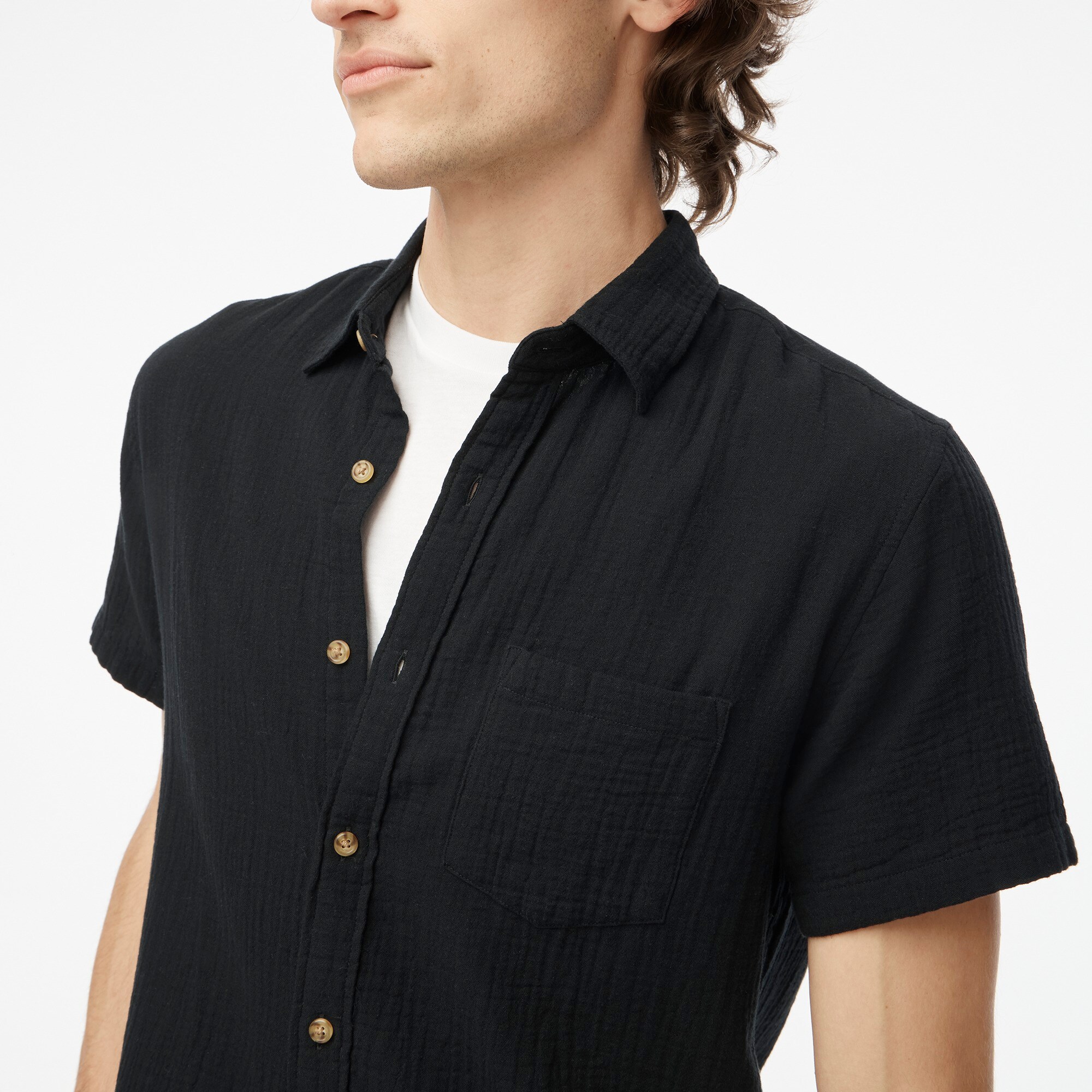 mens Short-sleeve gauze shirt
