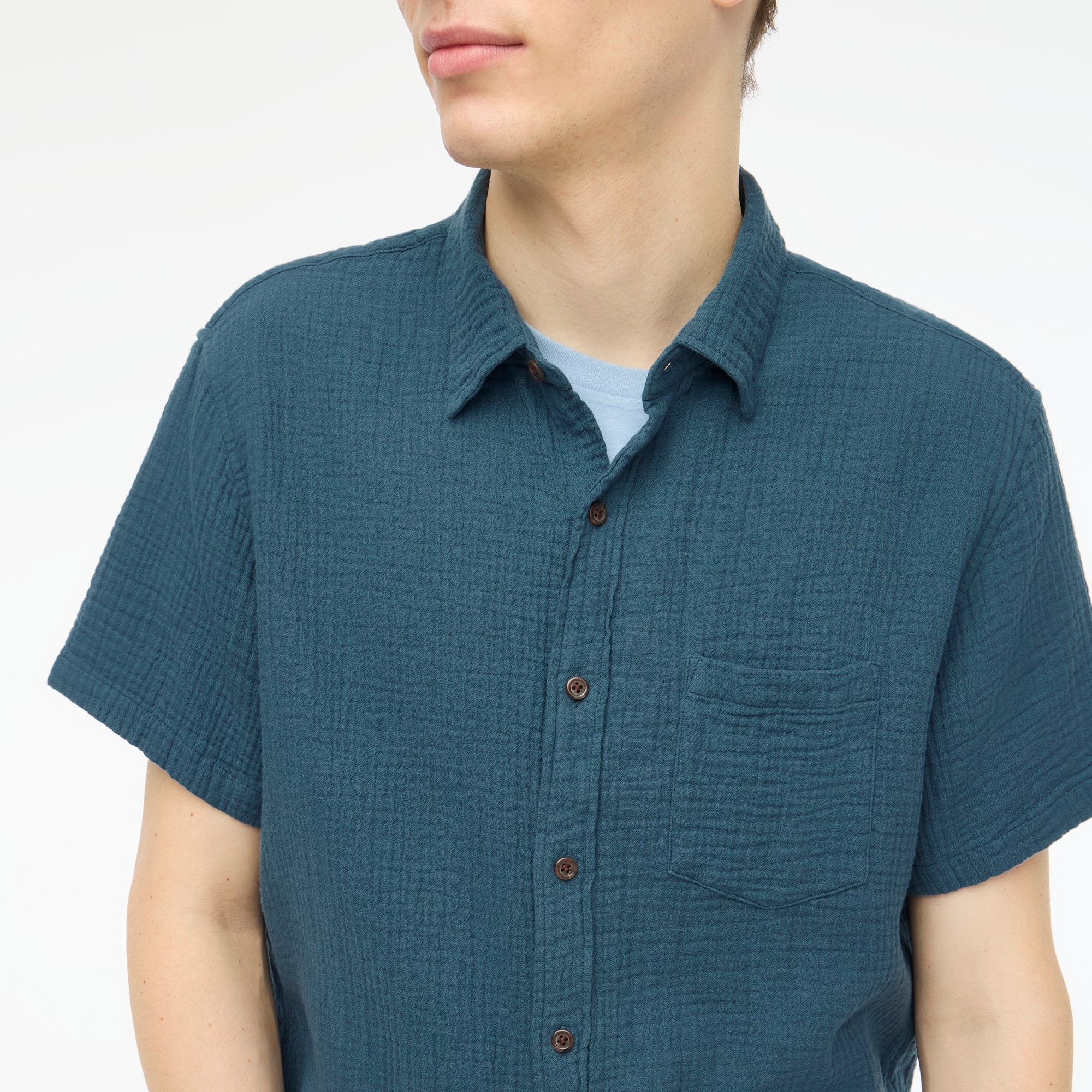 Short-sleeve gauze shirt
