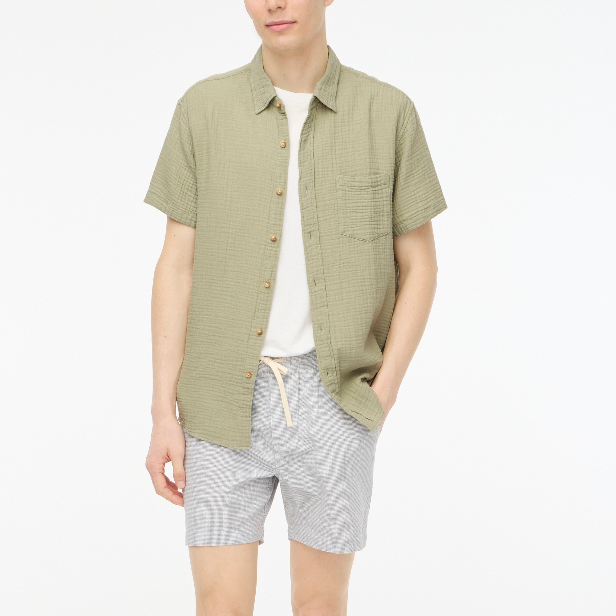 mens Short-sleeve gauze shirt