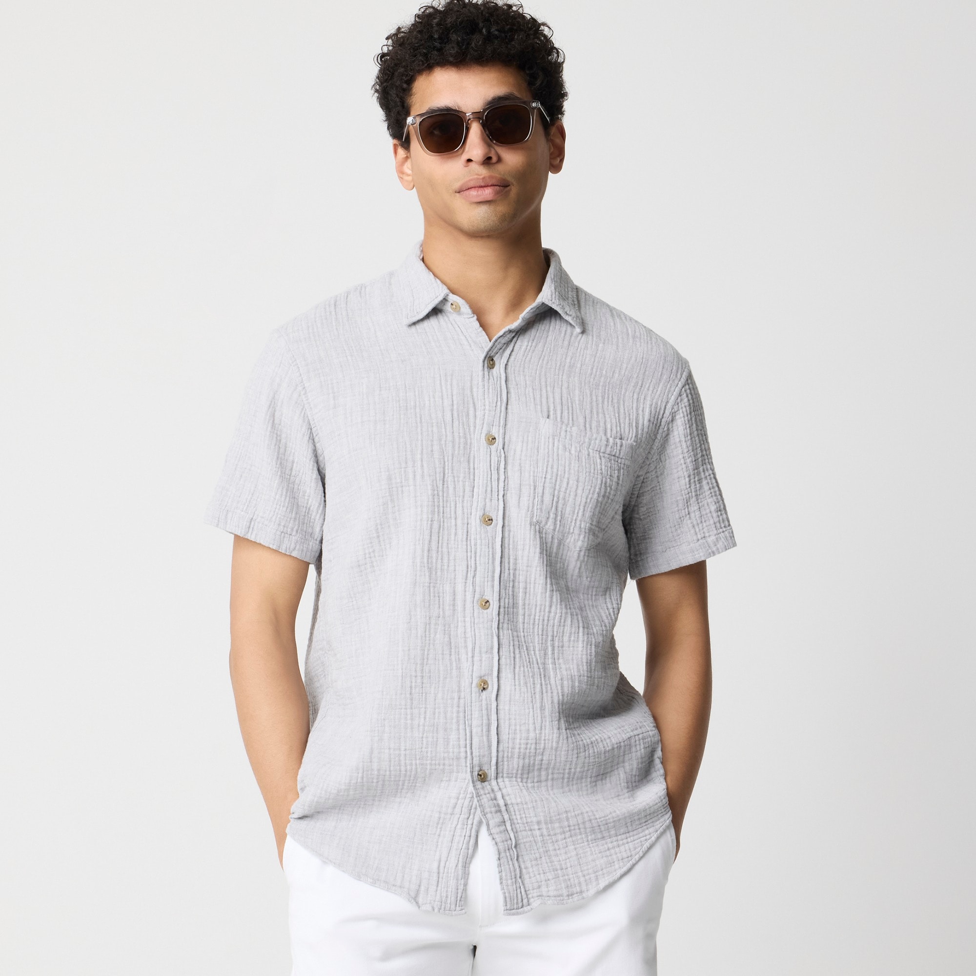 mens Short-sleeve gauze shirt