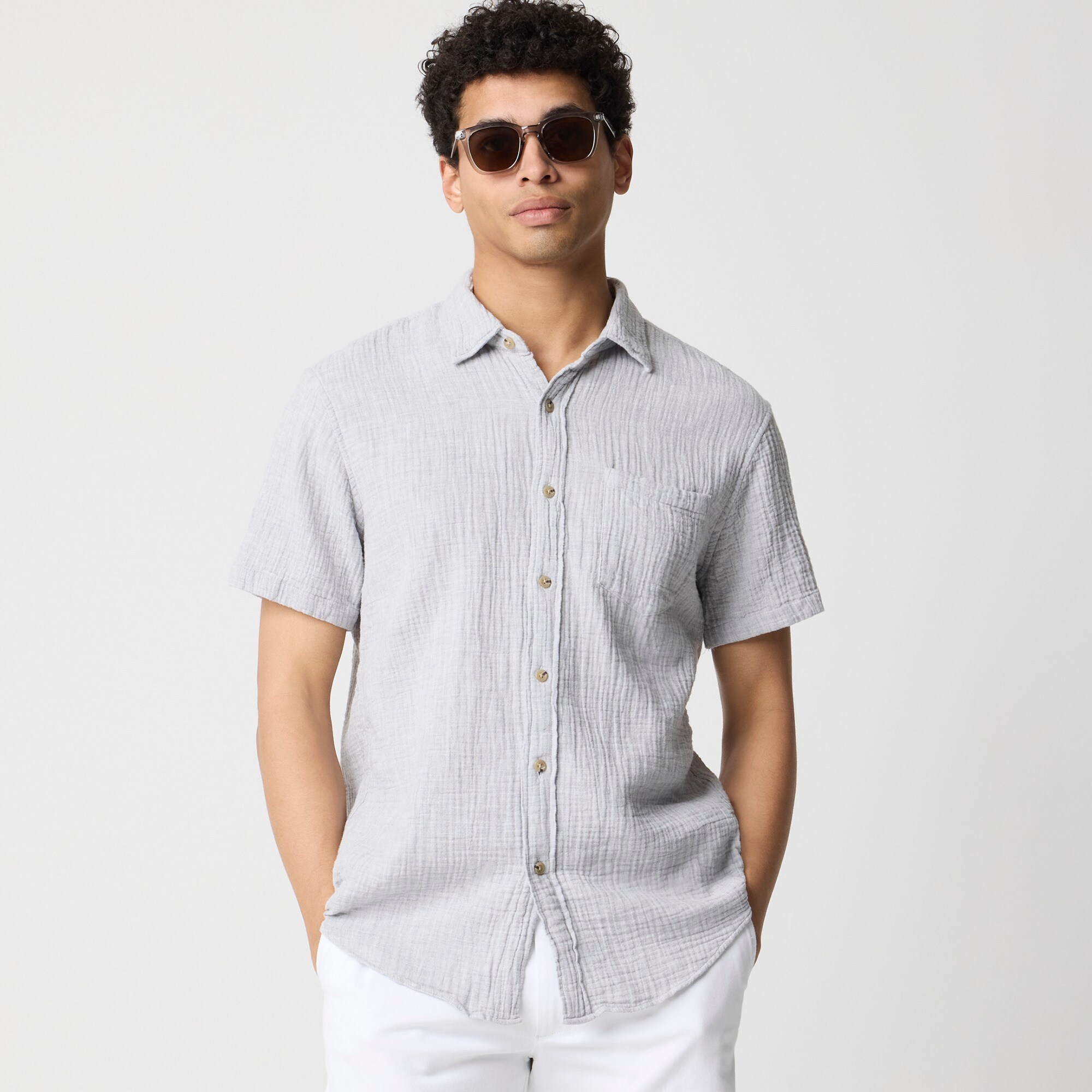 mens Short-sleeve gauze shirt