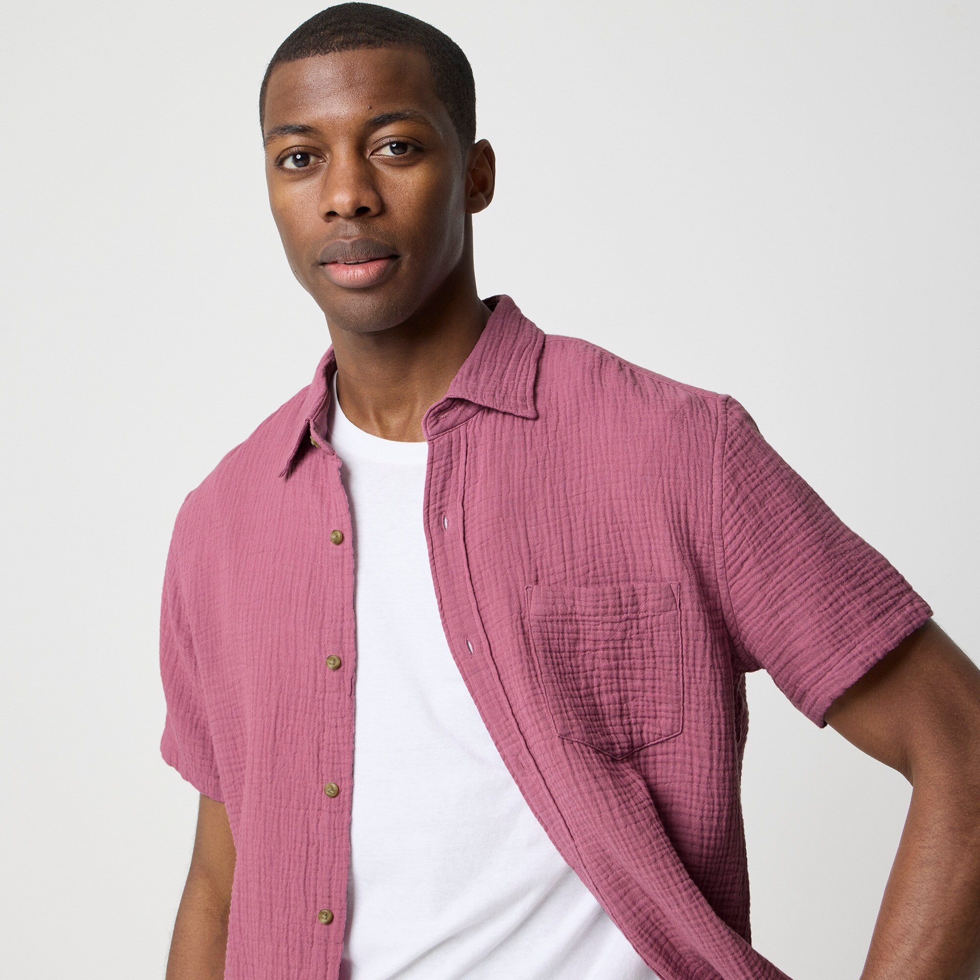 Short-sleeve Gauze Shirt For Men | Factory