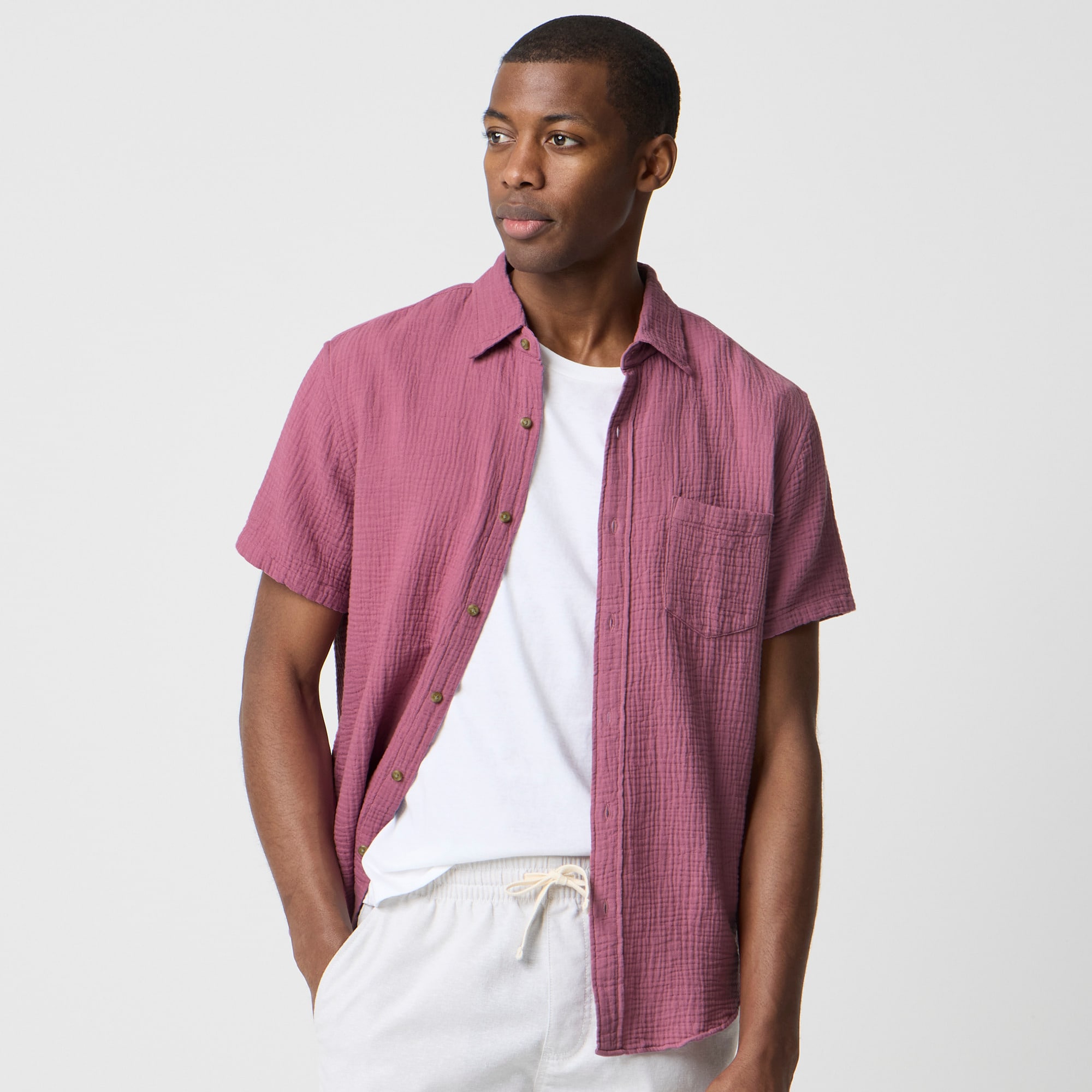  Short-sleeve gauze shirt