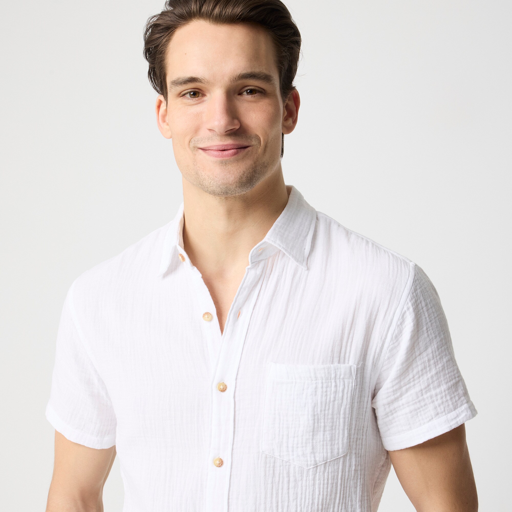 Short-sleeve gauze shirt