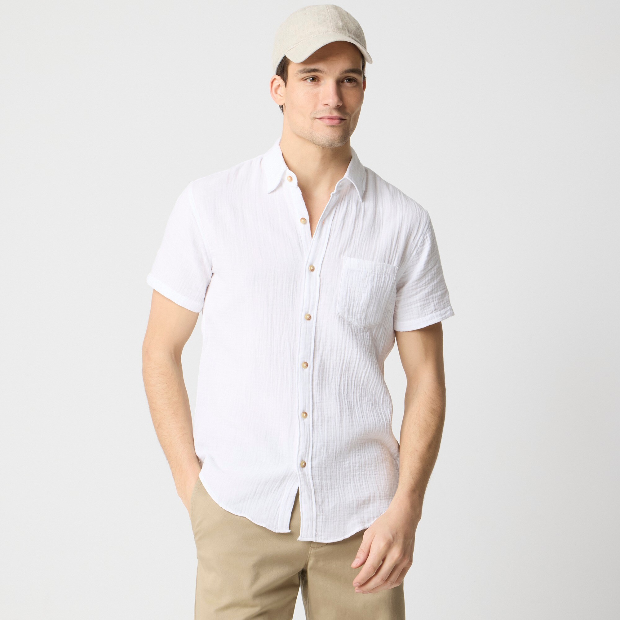 Short-sleeve gauze shirt