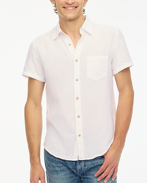  Slim short-sleeve gauze shirt