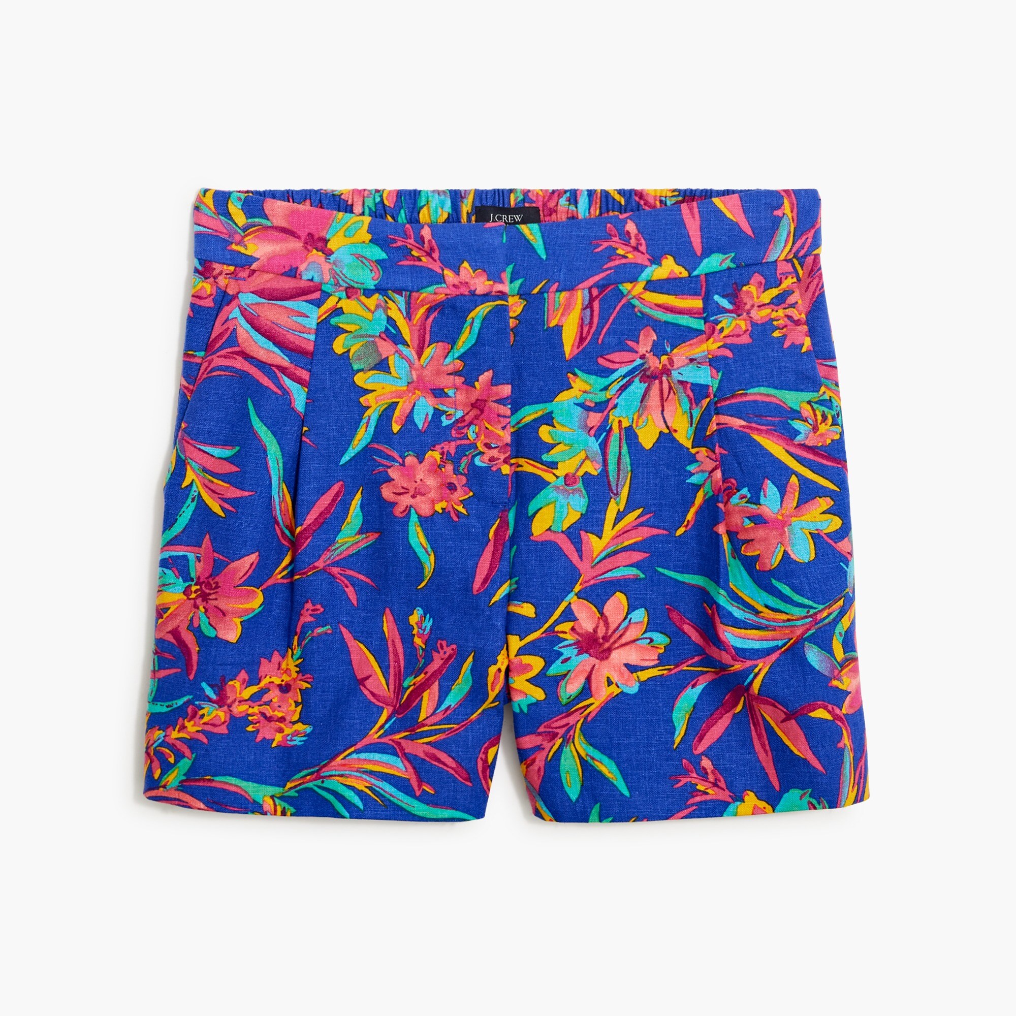 Pleated short with elastic waist