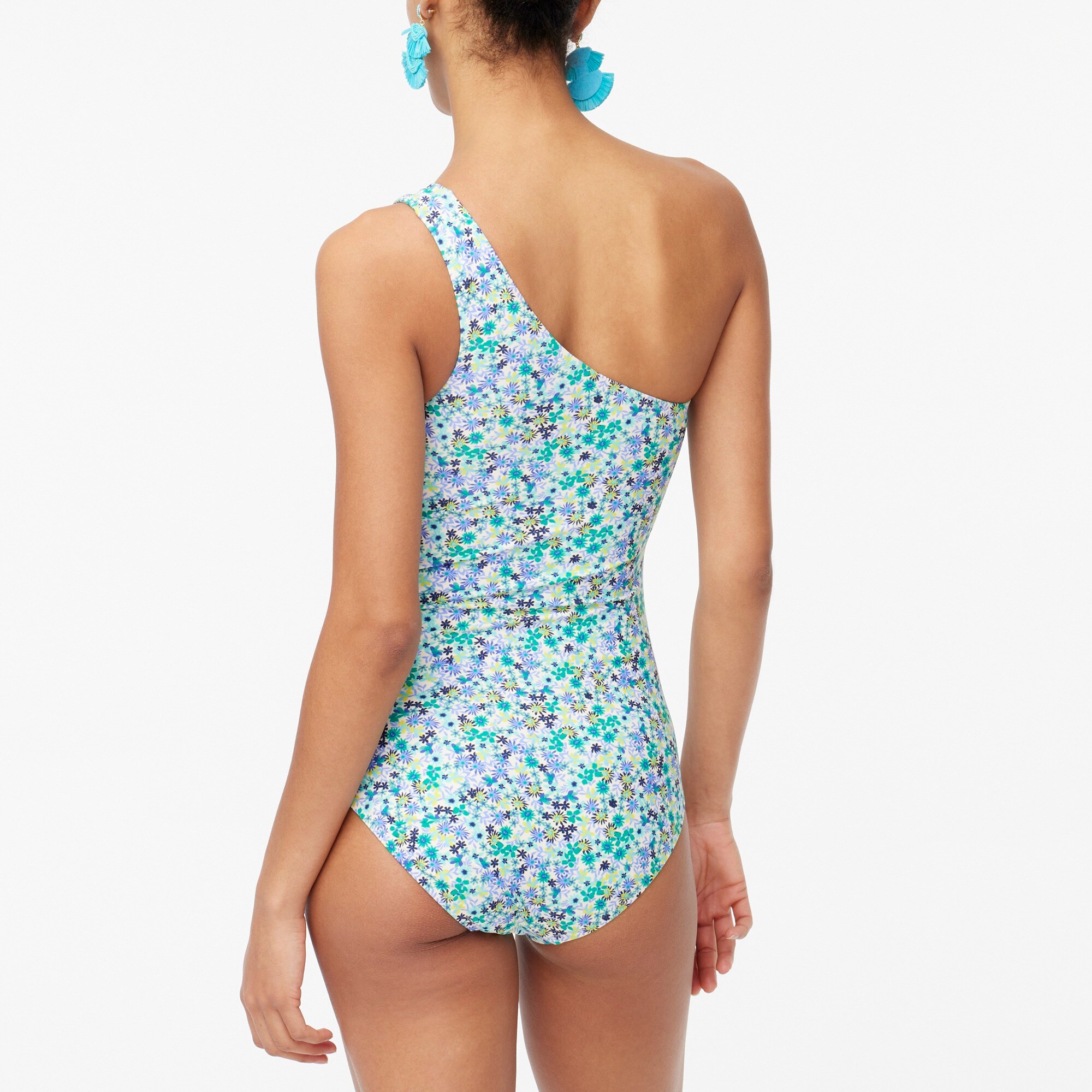 Printed ruched one-shoulder swimsuit - image 3
