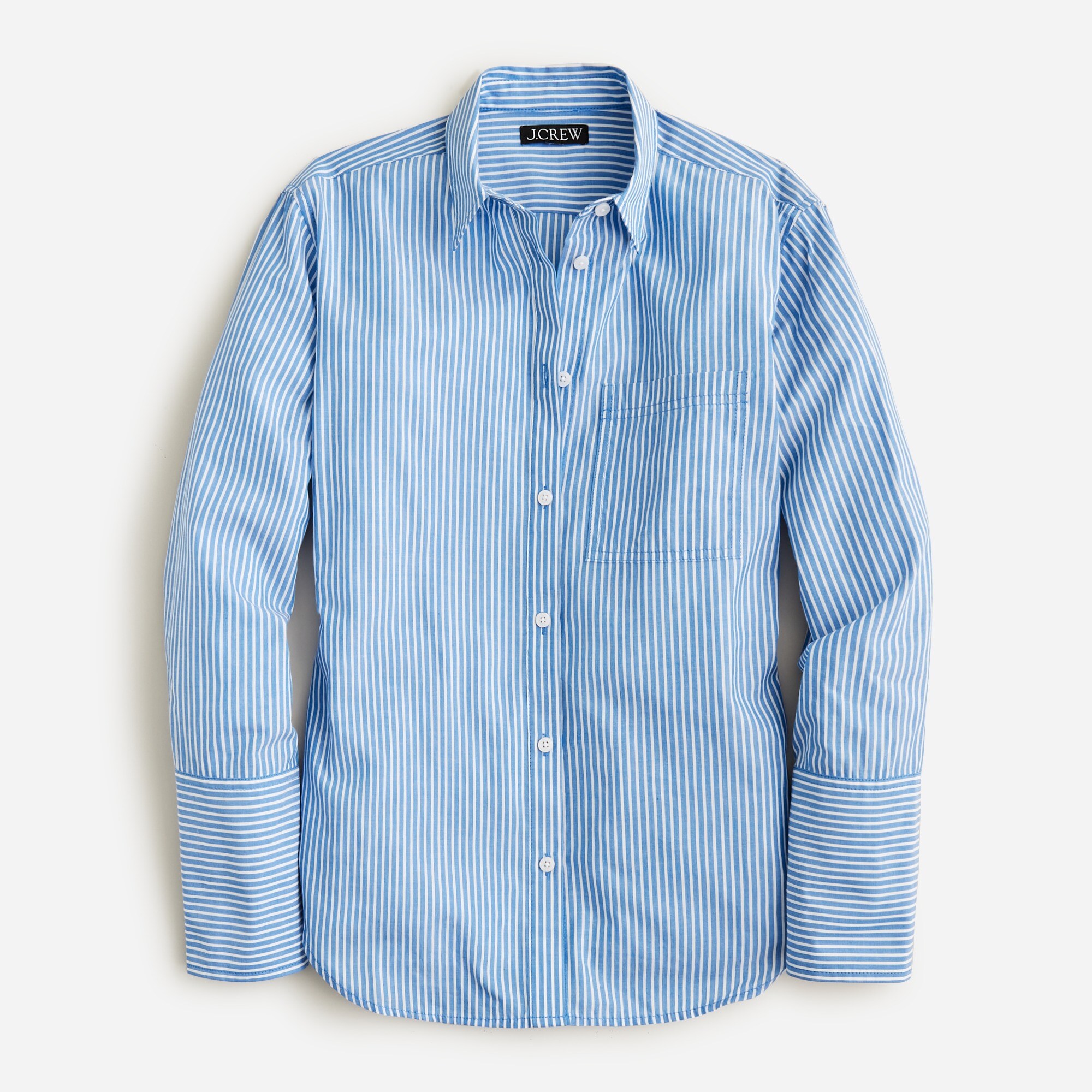 Garçon cotton-blend voile shirt in tidewater stripe