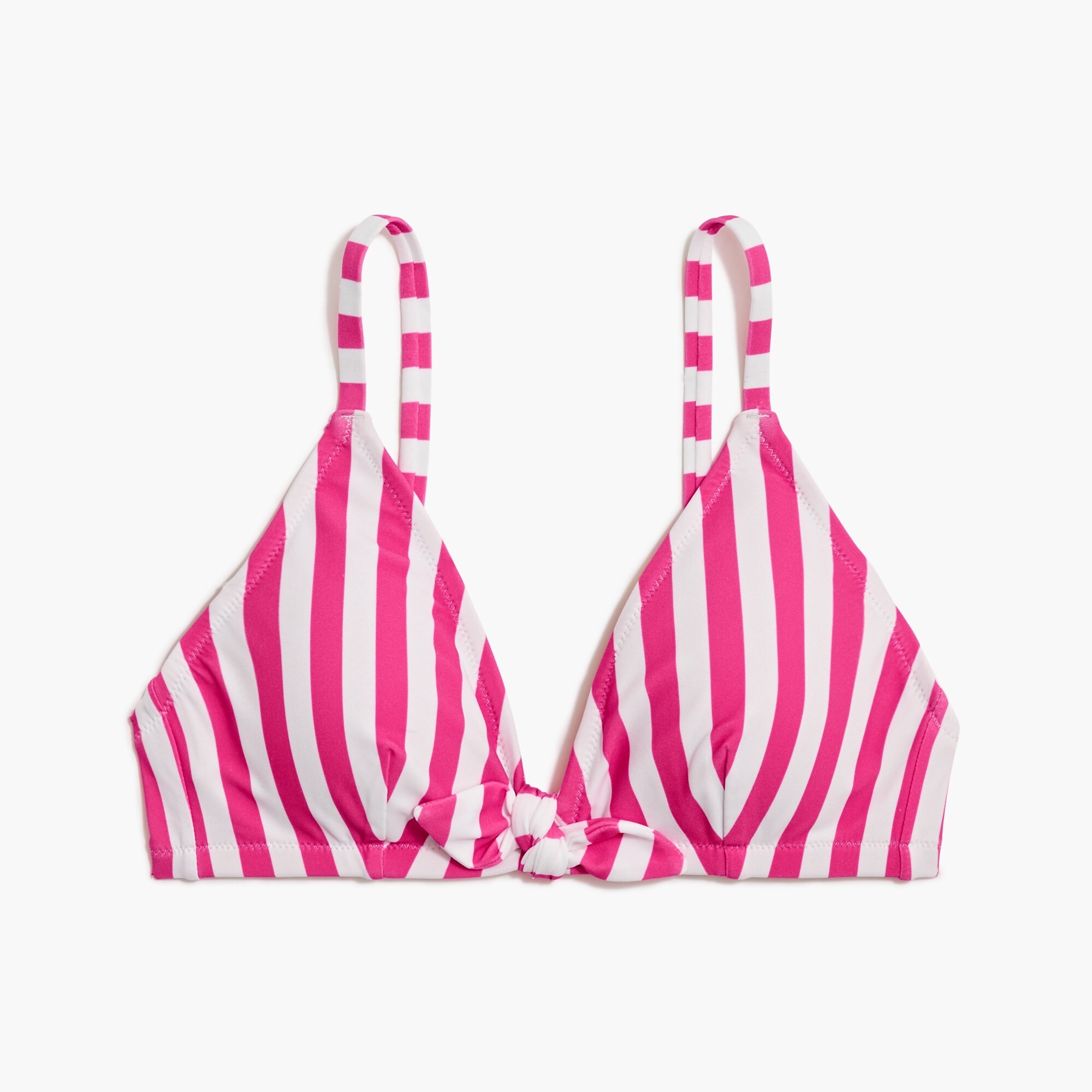striped bow bikini top for women
