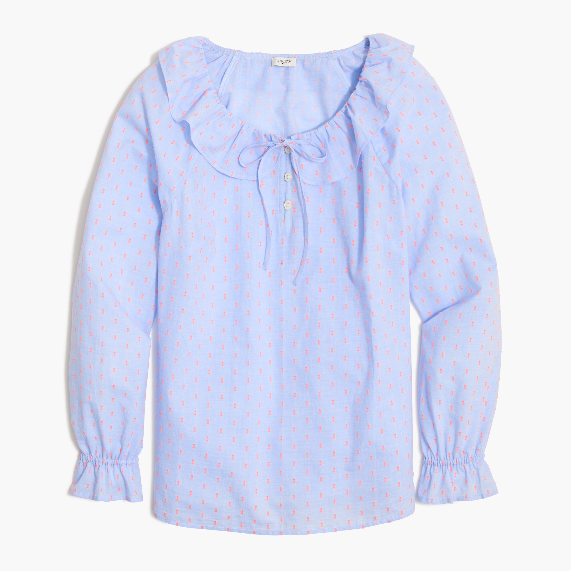 Long-sleeve ruffleneck top