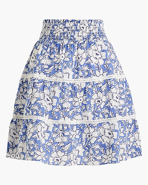  Smocked tiered mini skirt