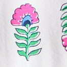Smocked tiered mini skirt WHITE VIVID PINK factory: smocked tiered mini skirt for women