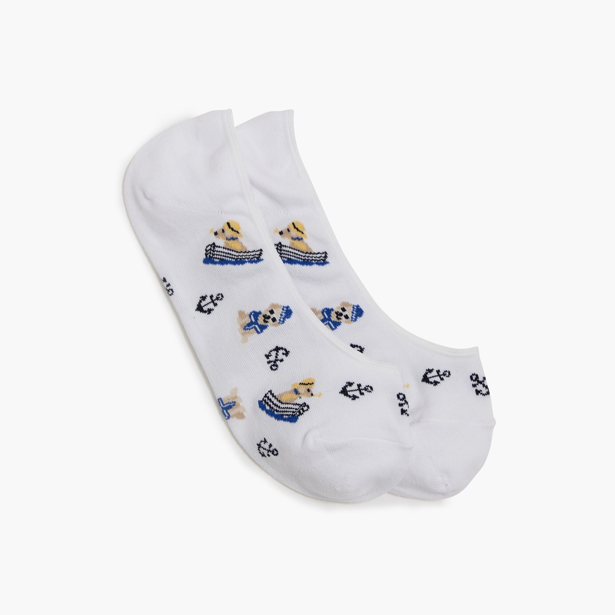 Nautical dog no-show socks