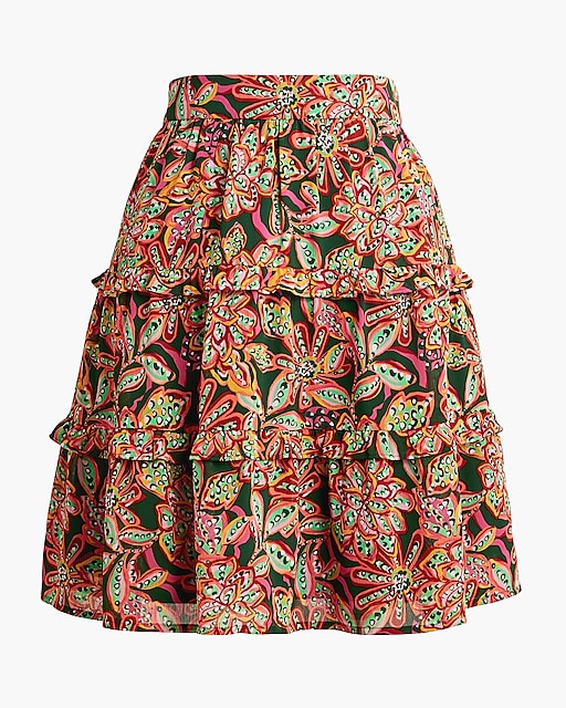  Tiered ruffle mini skirt