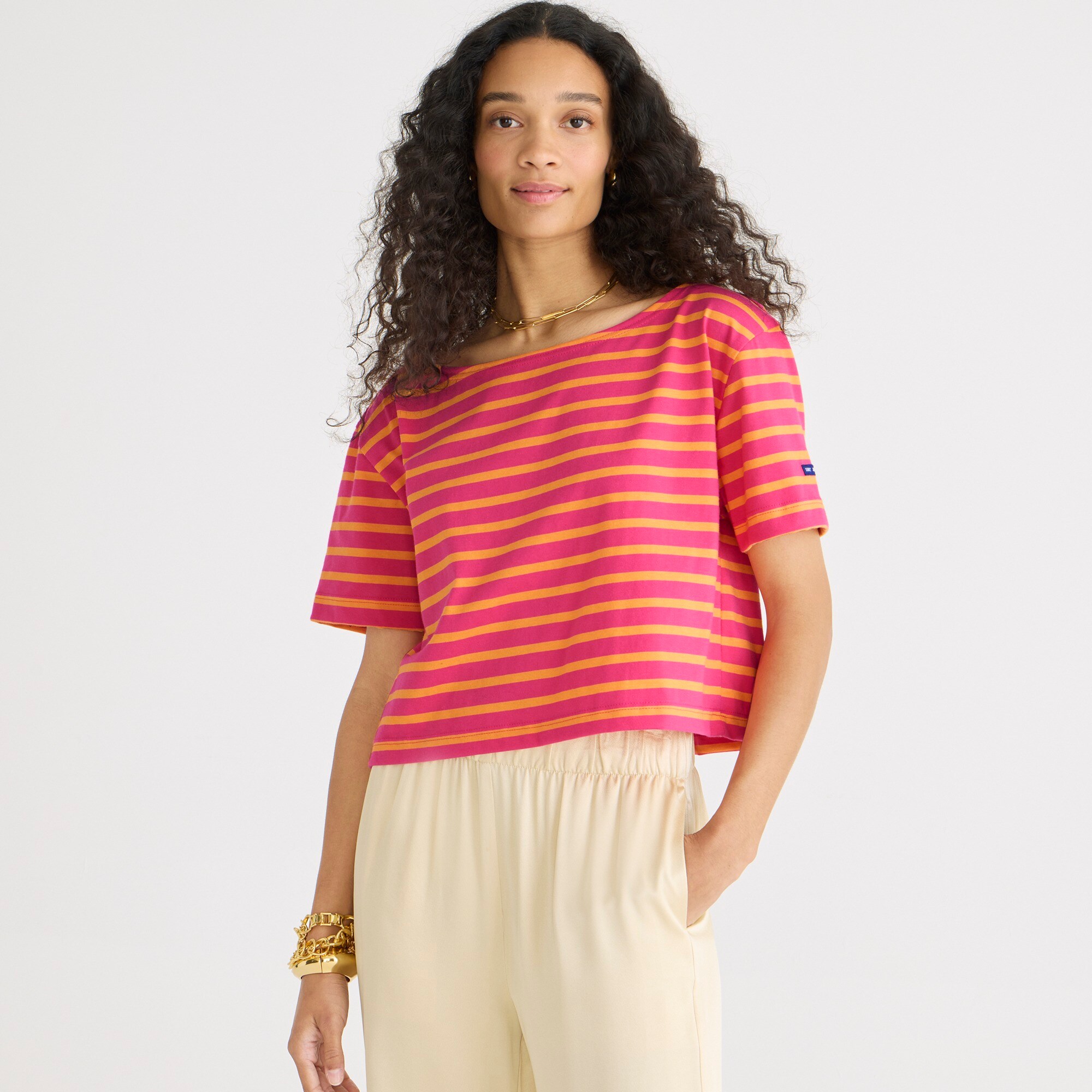 Saint James® X J.Crew cropped boatneck T-shirt
