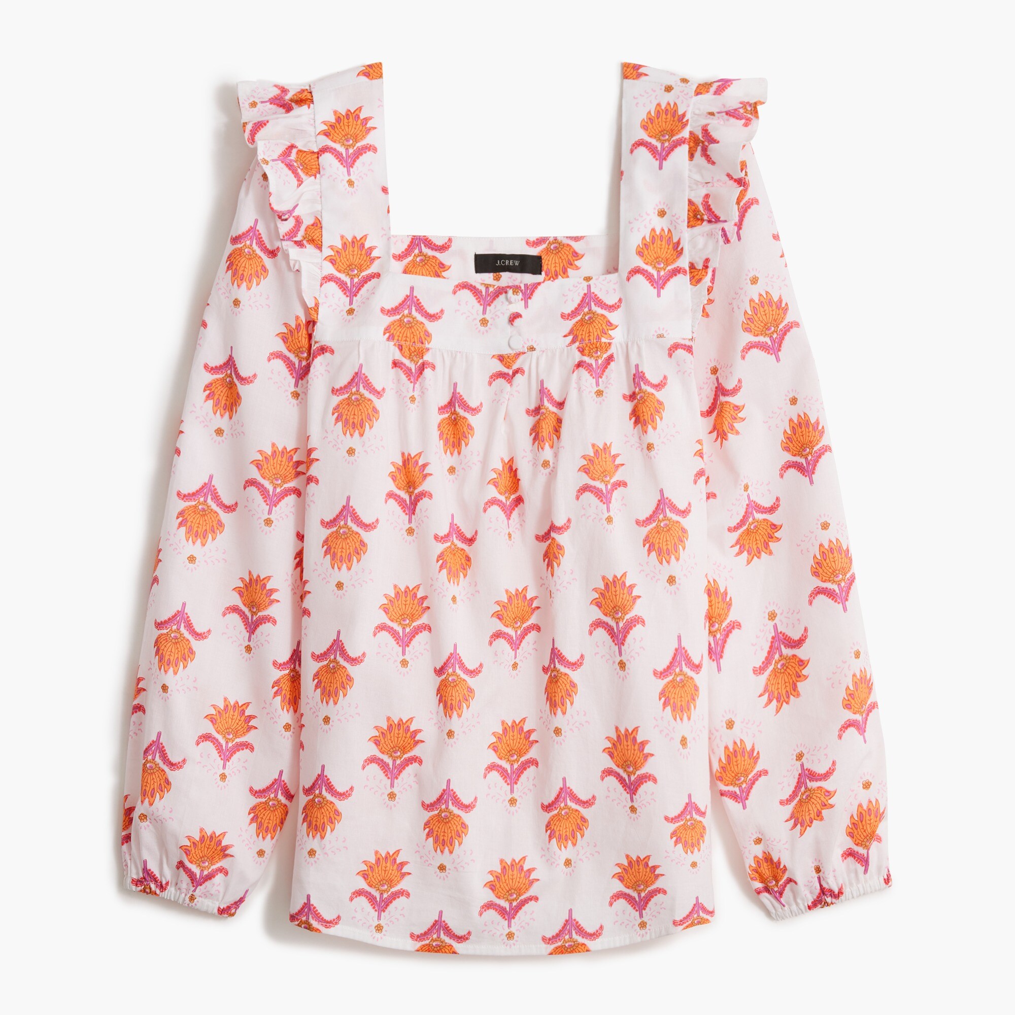 Squareneck ruffle top