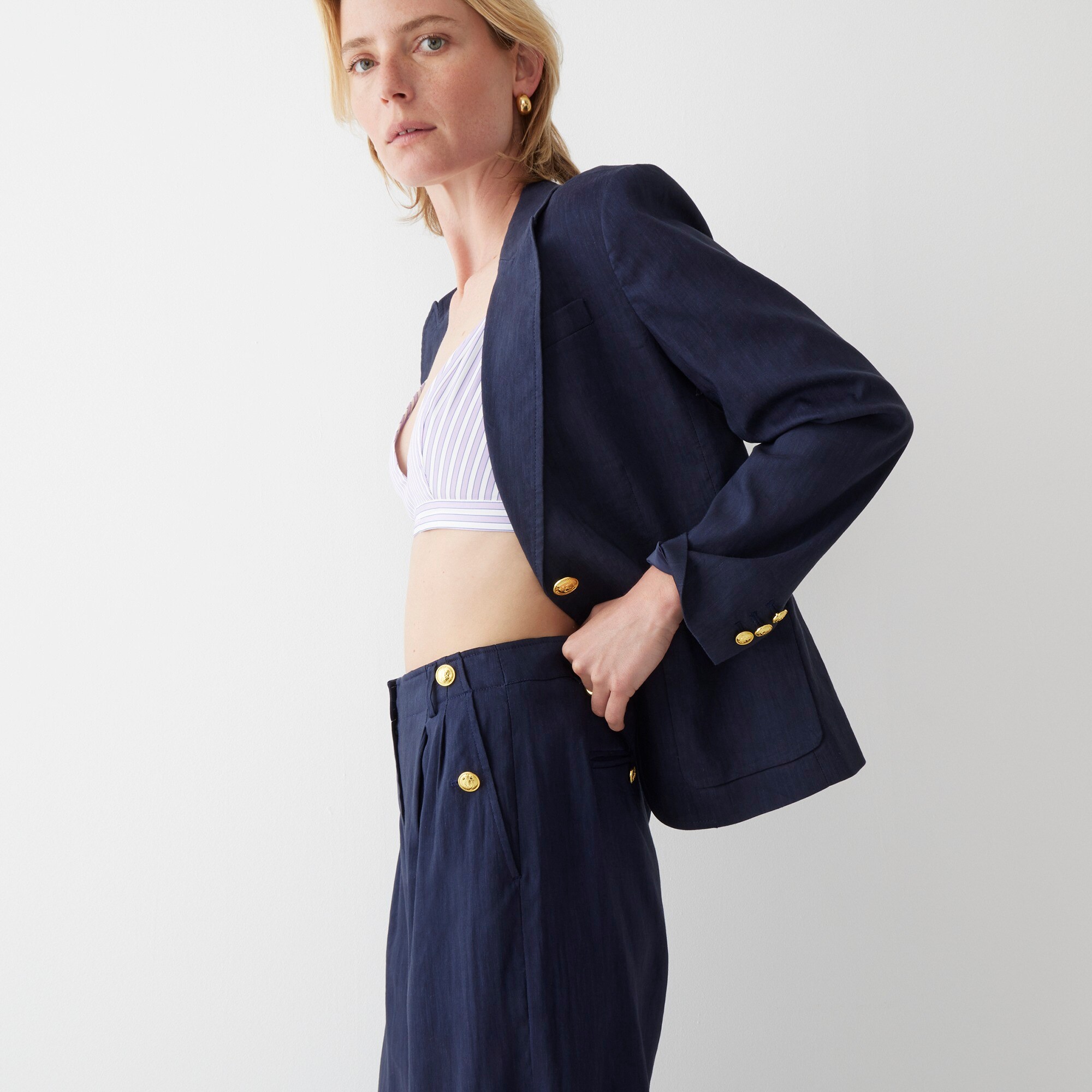 womens Collection Marie Marot X J.Crew blazer in Italian linen-blend