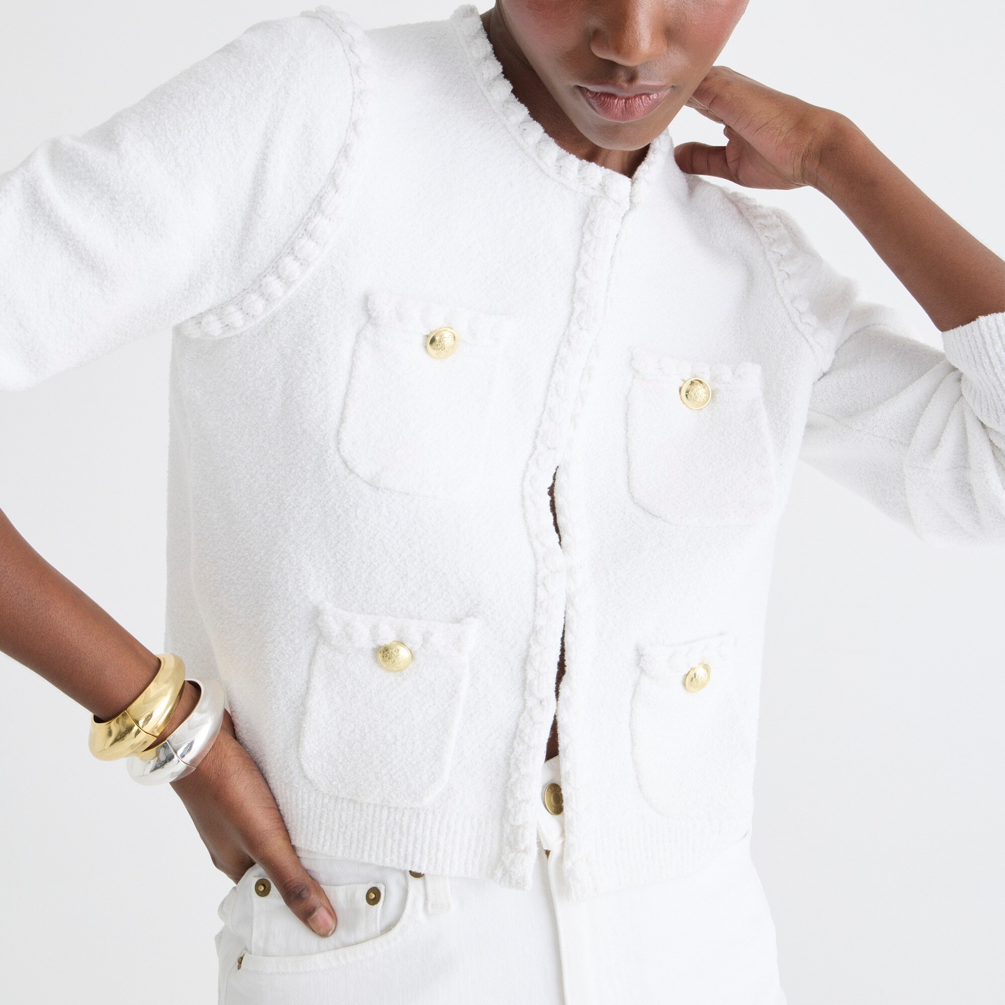 J.Crew Odette Sweater Lady Jacket In Cottonblend Bouclé For Women