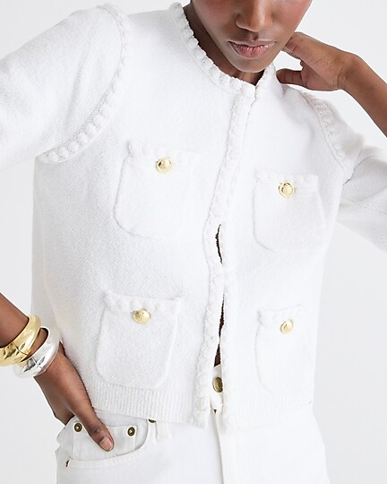 womens Odette sweater lady jacket in cotton-blend boucl&eacute;