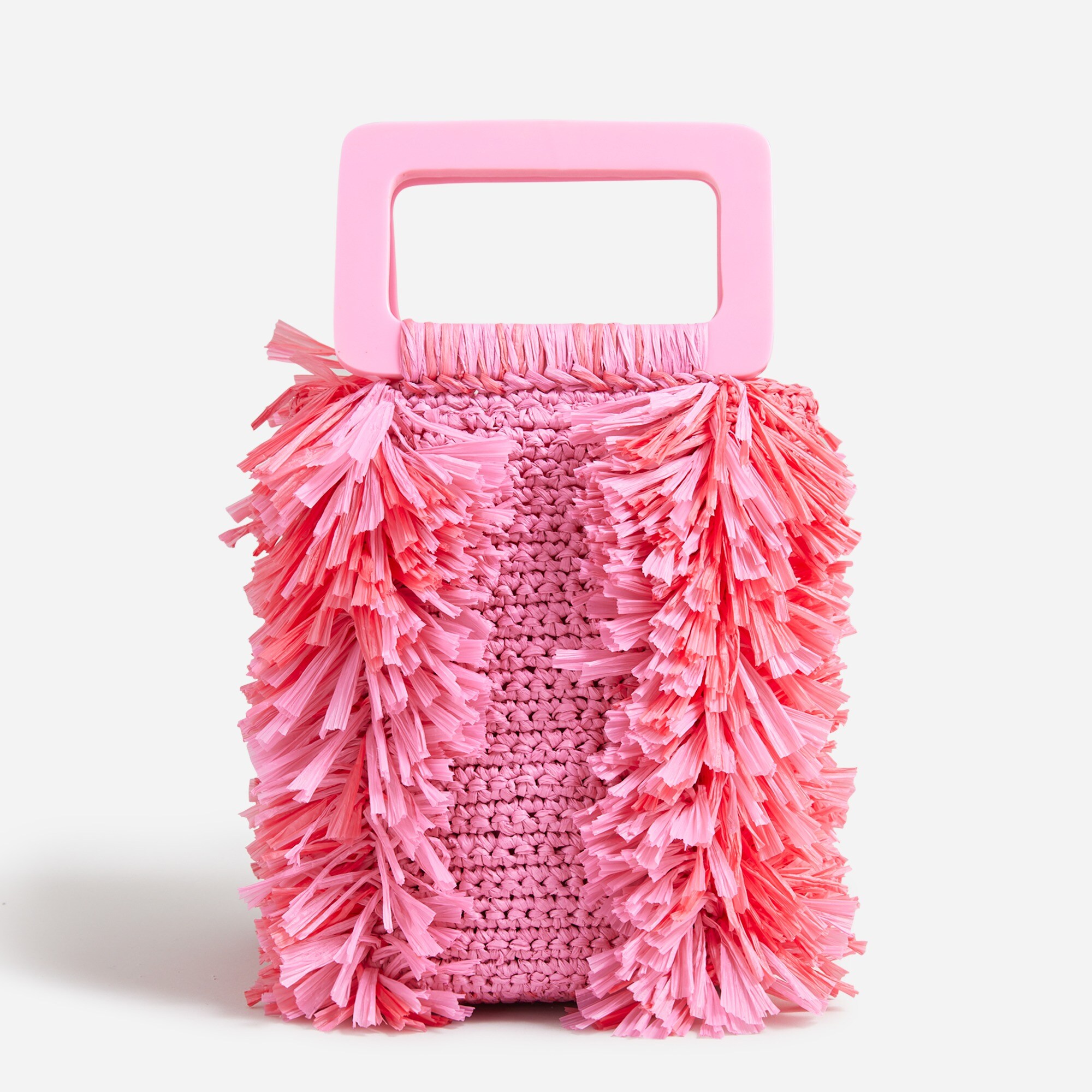 Woven mini bag with acrylic handle