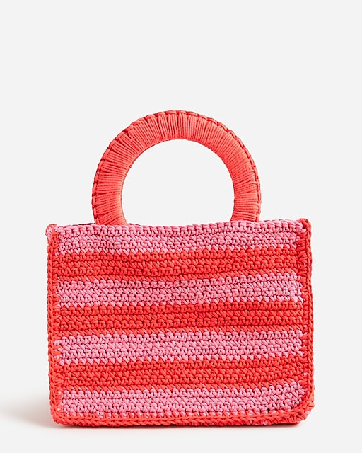 womens Hand-crocheted rectangle bag in stripe