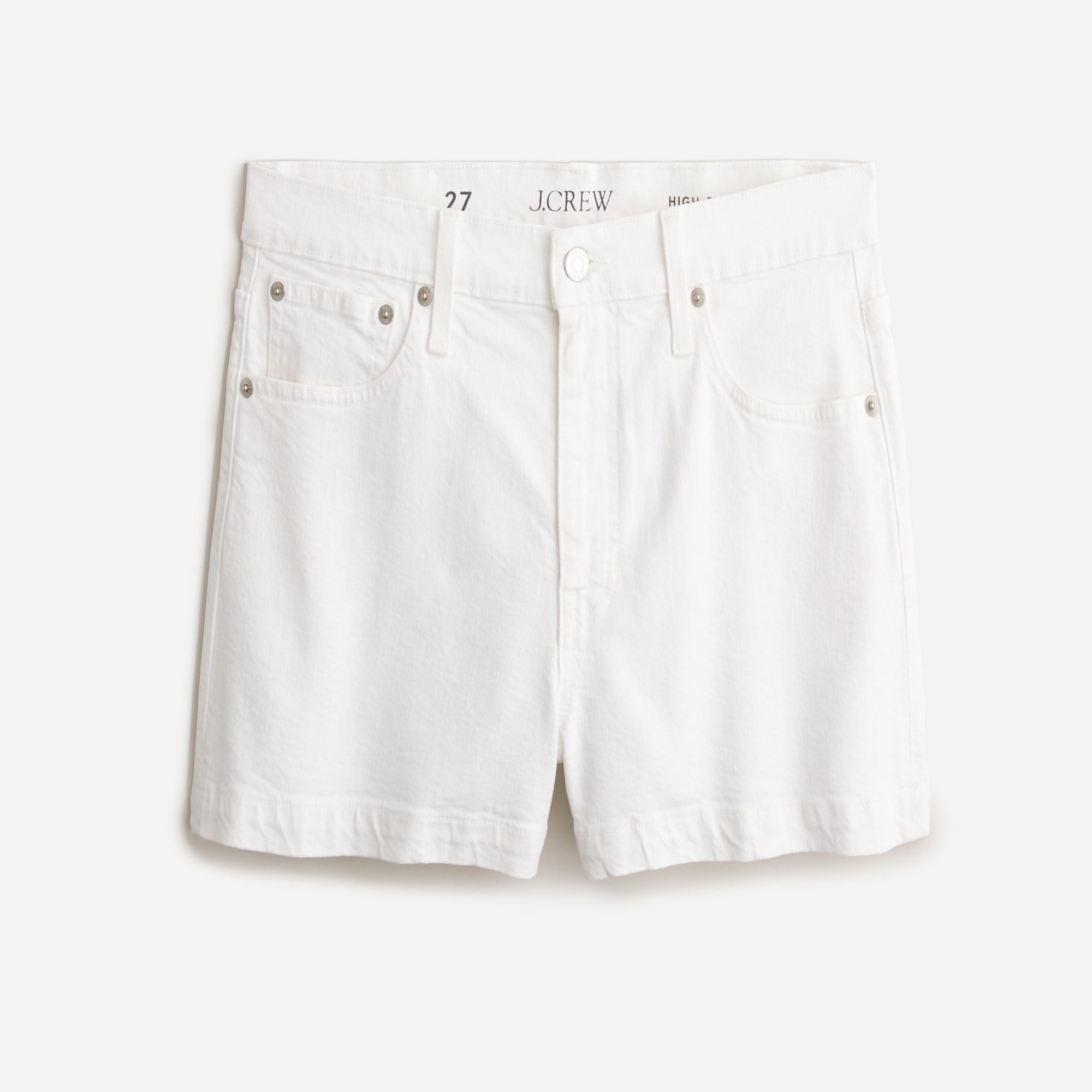 Bailey Ray and Co - White High Waisted Denim Shorts - The Whitney