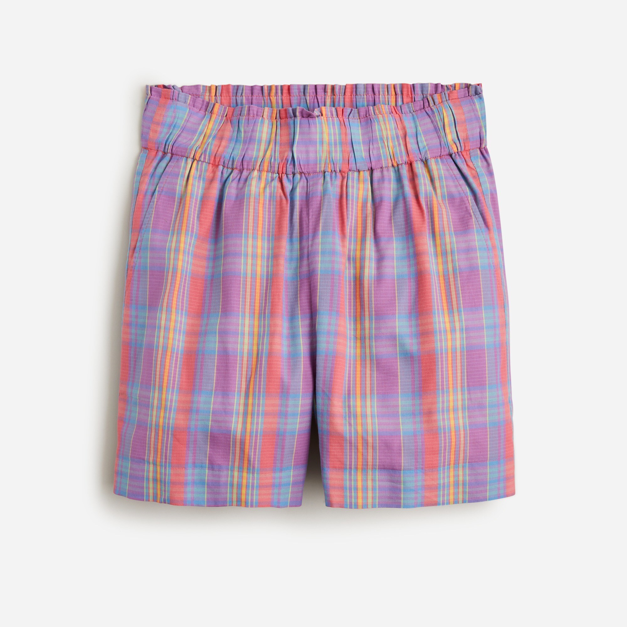  Pull-on short in sunset plaid