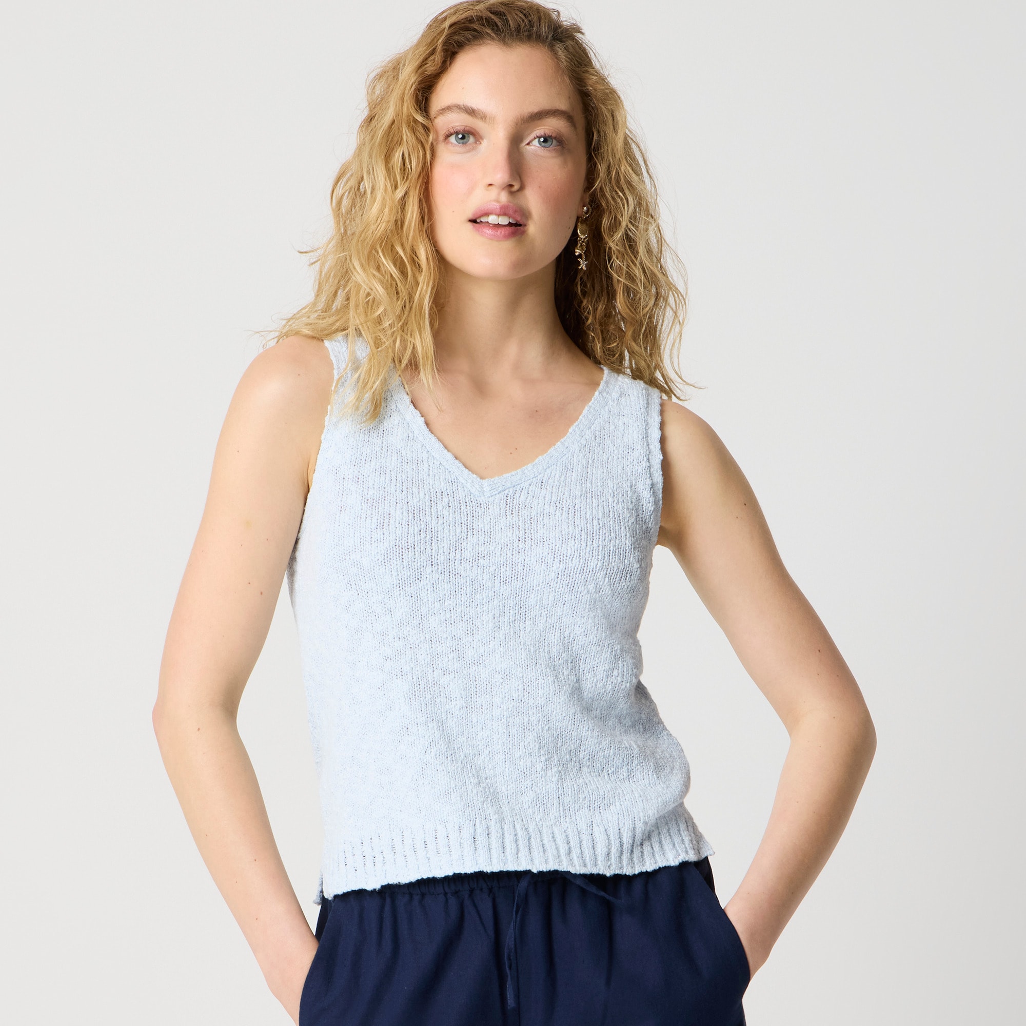 womens V-neck beach sweater-tank
