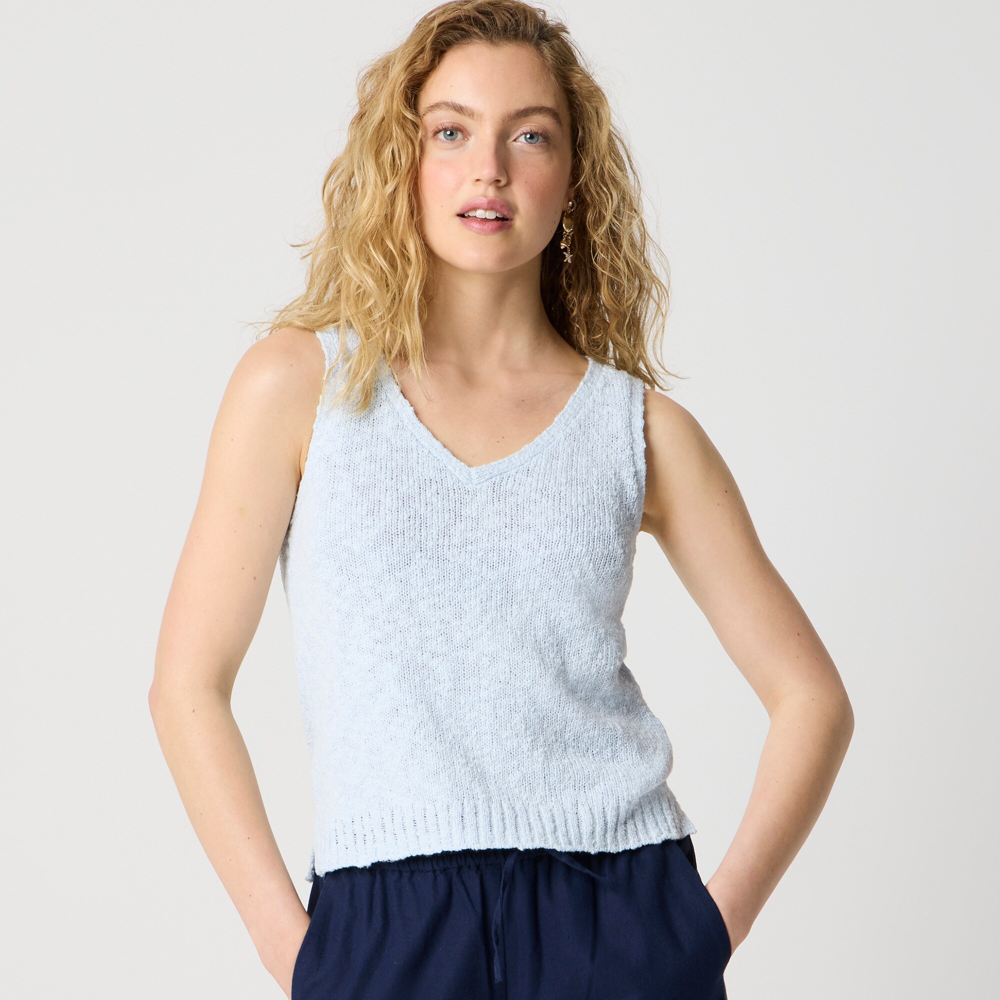 factory: v-neck beach sweater-tank for women