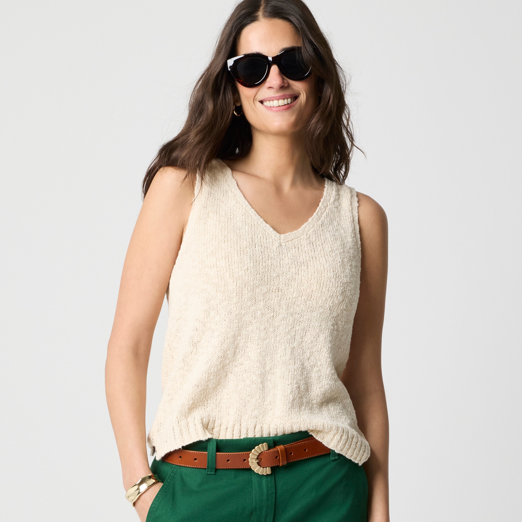 womens V-neck beach sweater-tank
