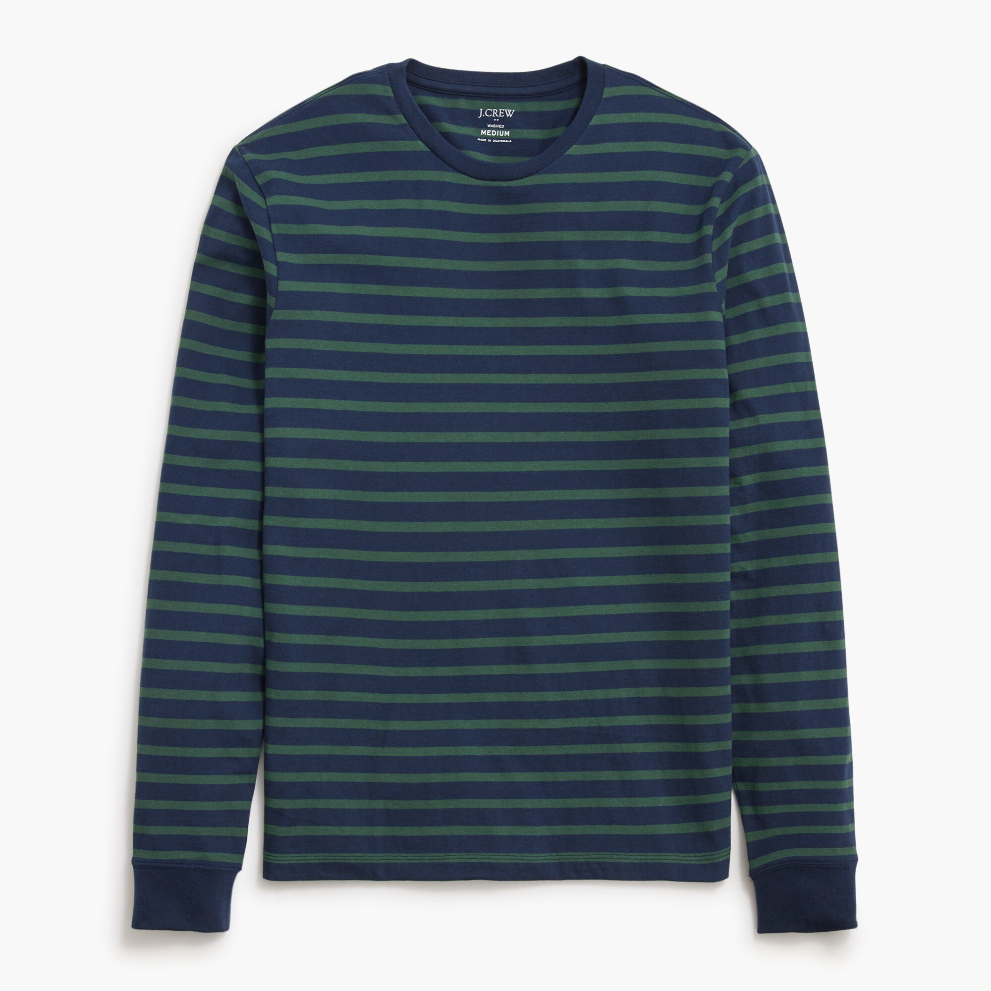 Striped long-sleeve washed jersey tee