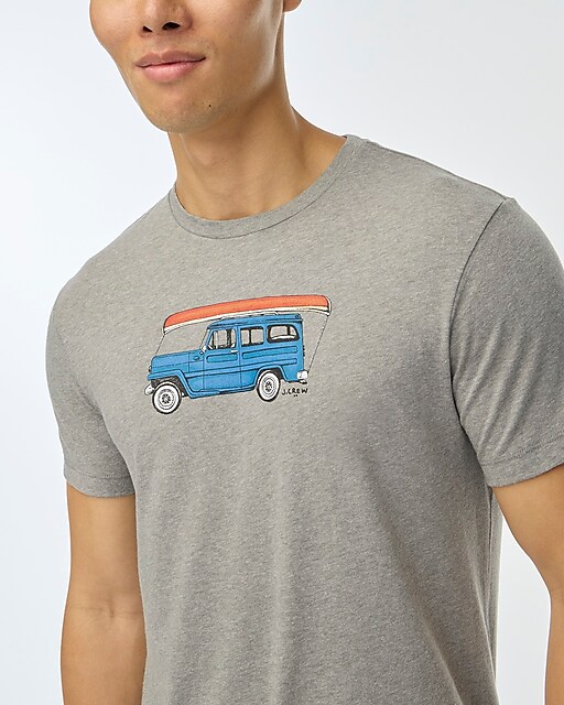 mens Car with canoe graphic tee