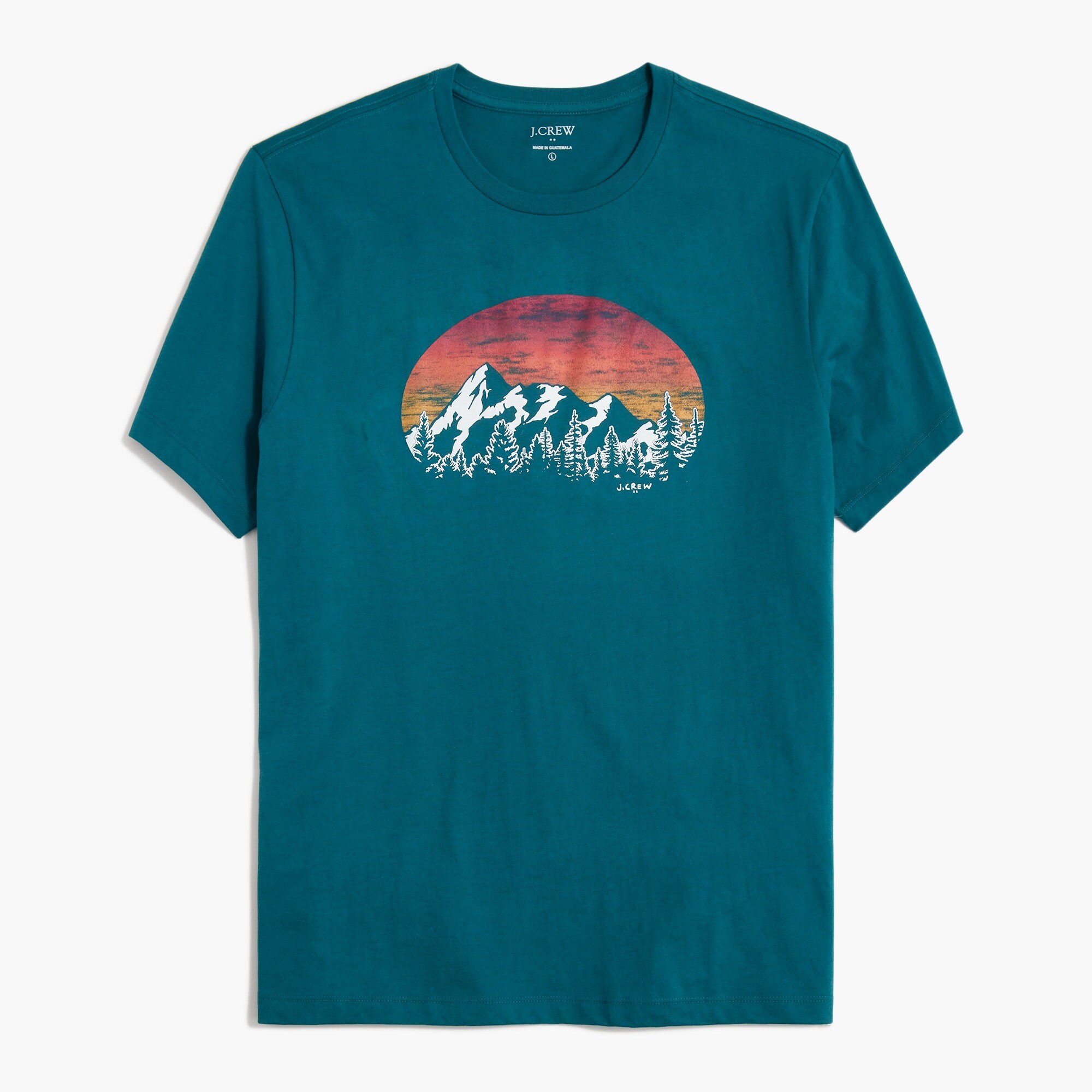 Sunset and mountains graphic tee