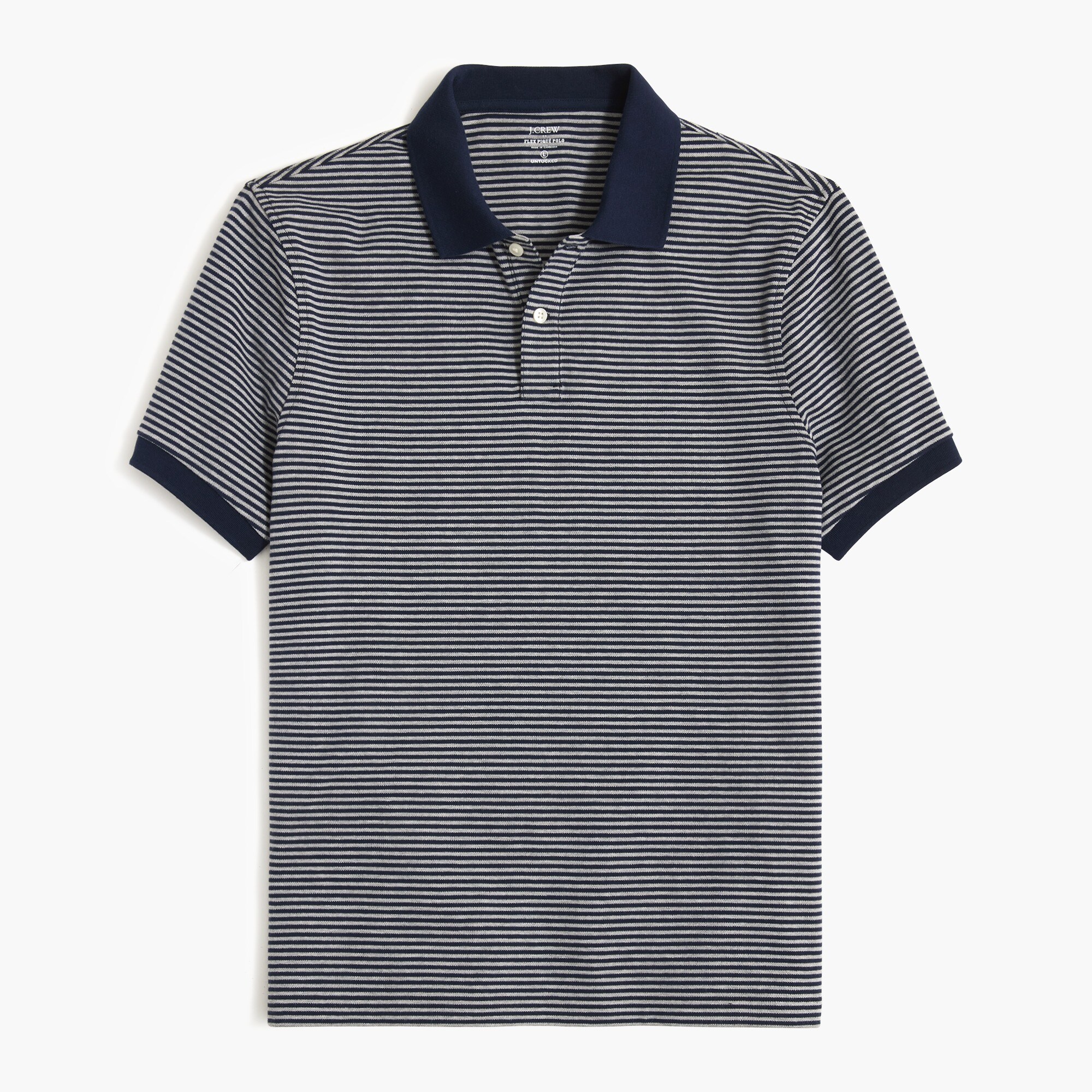Striped flex piqué polo