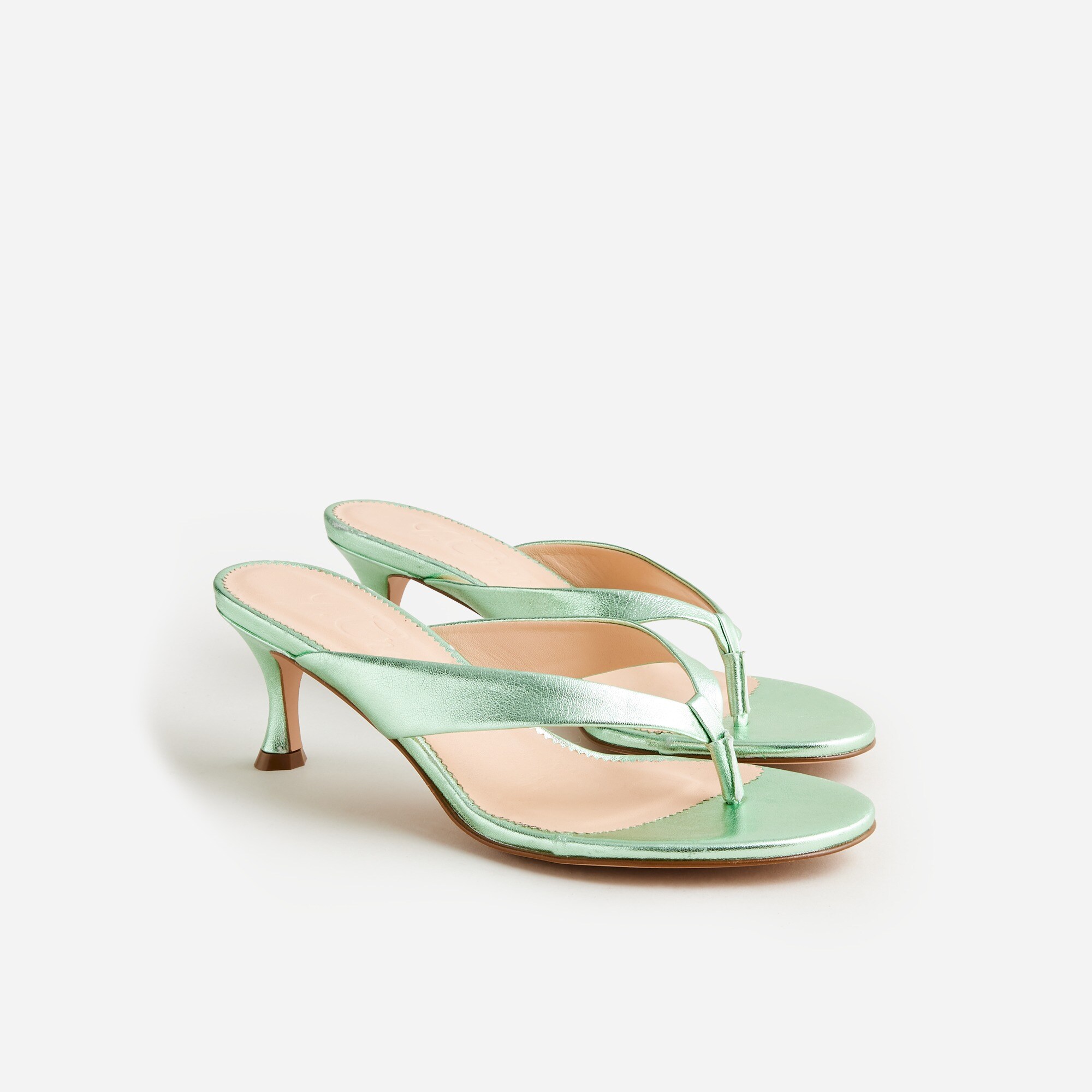  Violetta made-in-Italy thong sandals in metallic leather