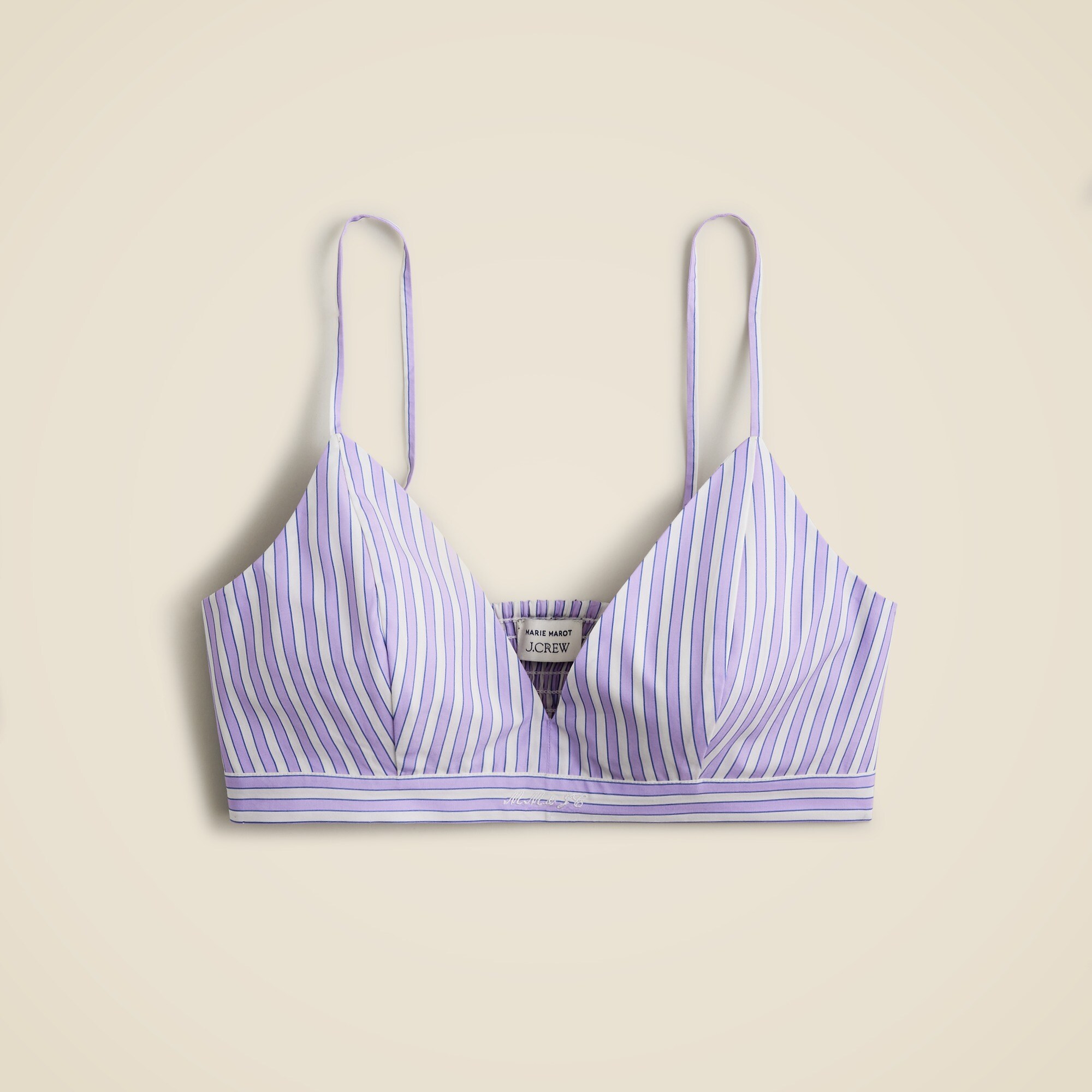 Marie Marot X J.Crew bralette top in Thomas Mason® cotton poplin