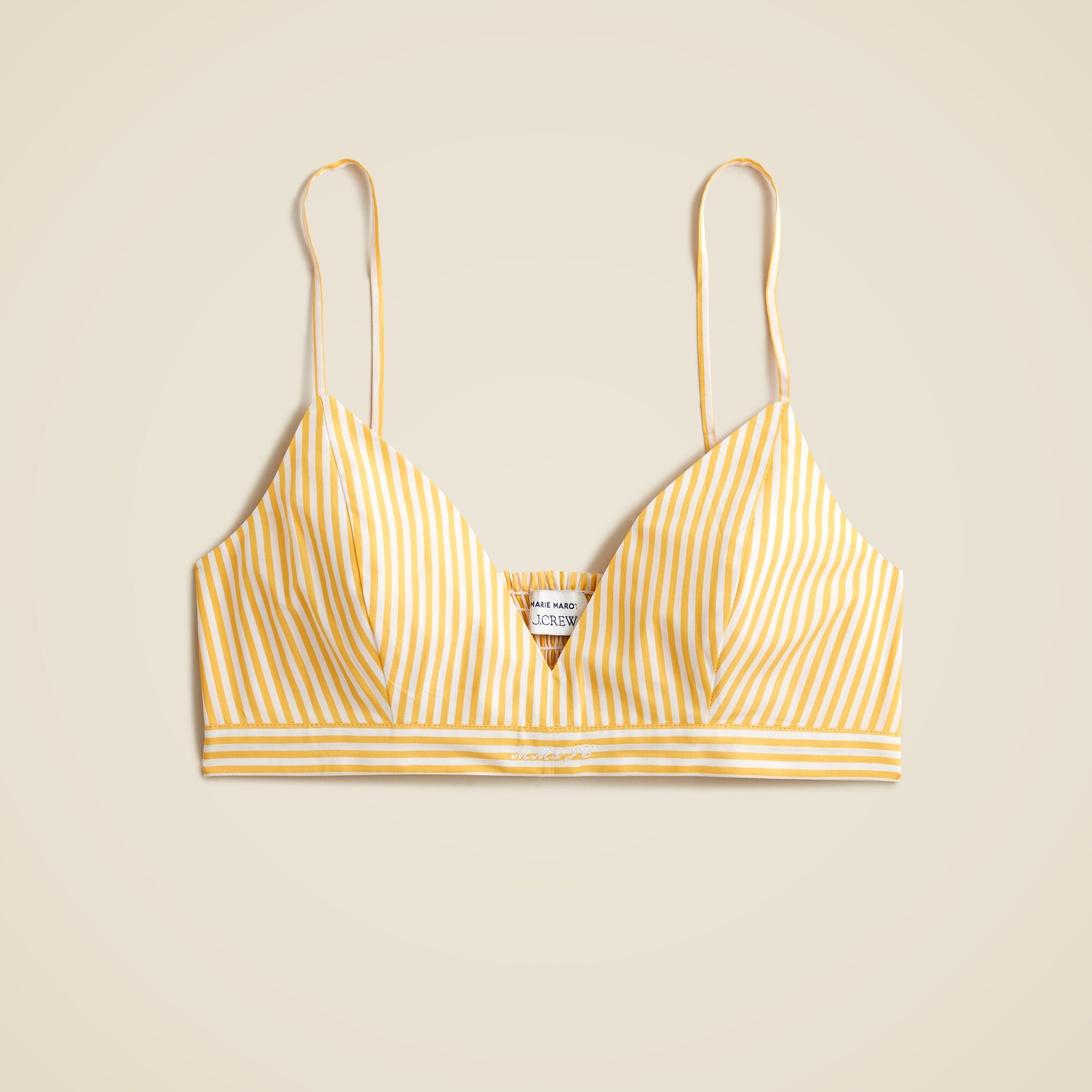 Marie Marot X J.Crew bralette top in Thomas Mason® cotton poplin